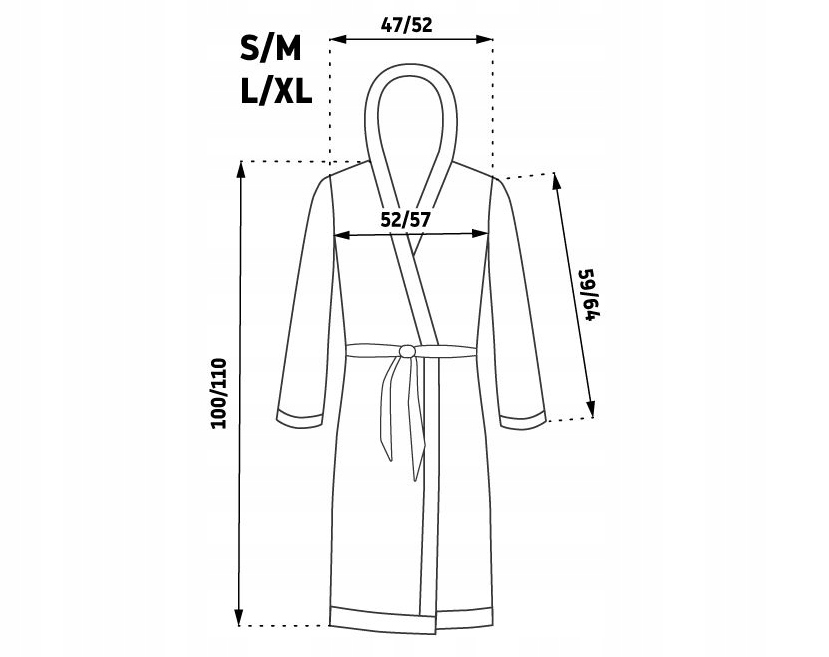 SZLAFROK DAMSKI PUDROWY RÓŻ L/XL CIEPŁY Z KAPTUREM SZLAFROK Z MIKROFIBRY Kolor różowy