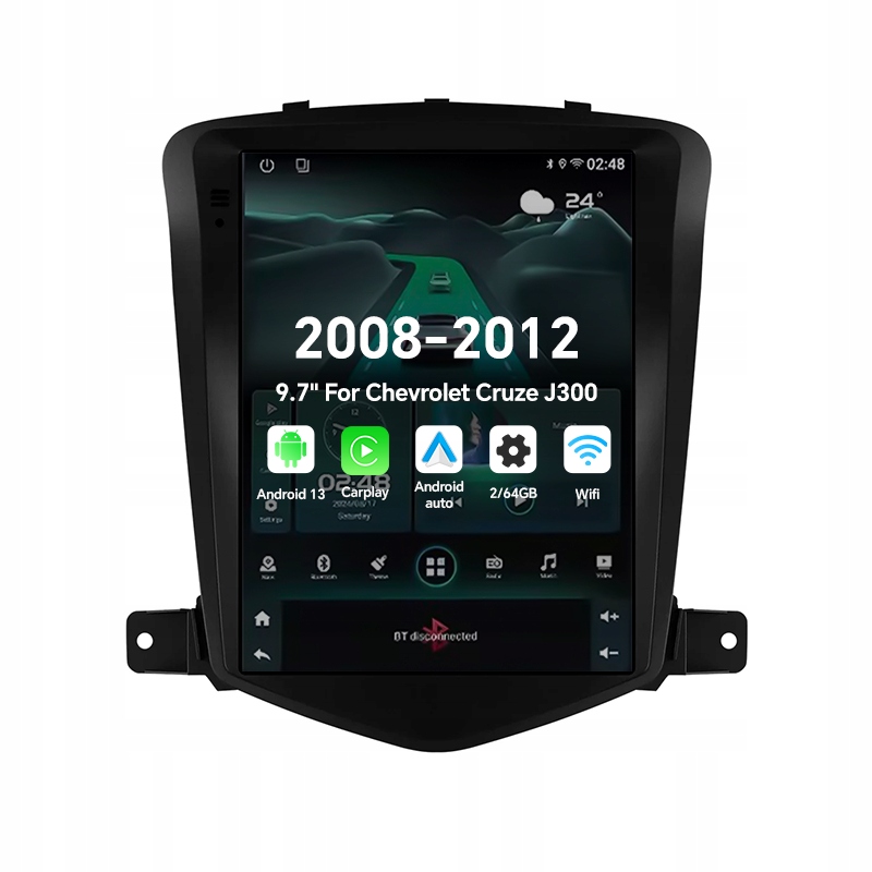 9,7" 2Din autorádio s Androidem 13" pro Chevrolet Cruze J300 2008-2012 Carplay