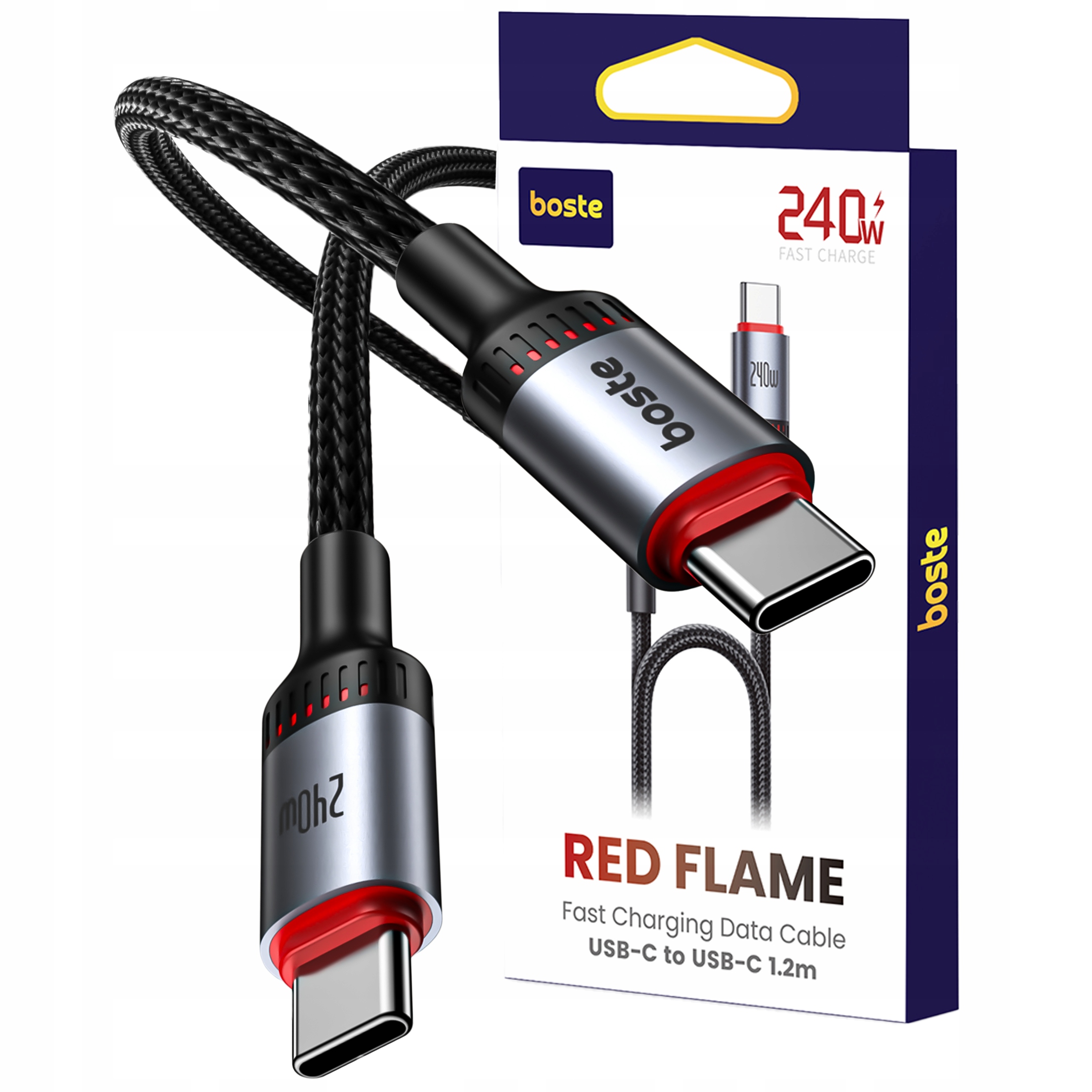 Кабель Boste USB Type C - USB Type C 1,2 м Черный