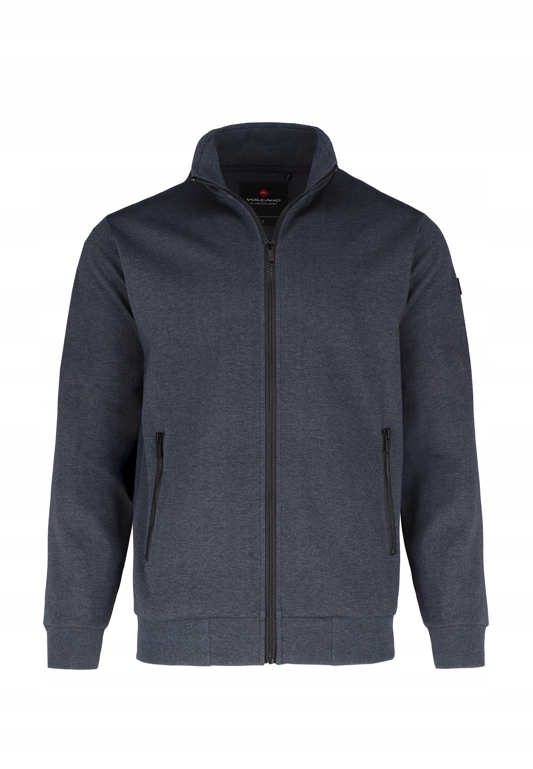 Pánská Bavlněná Mikina na zip Se Stojáčkem , modrá Volcano B-swed, 3XL