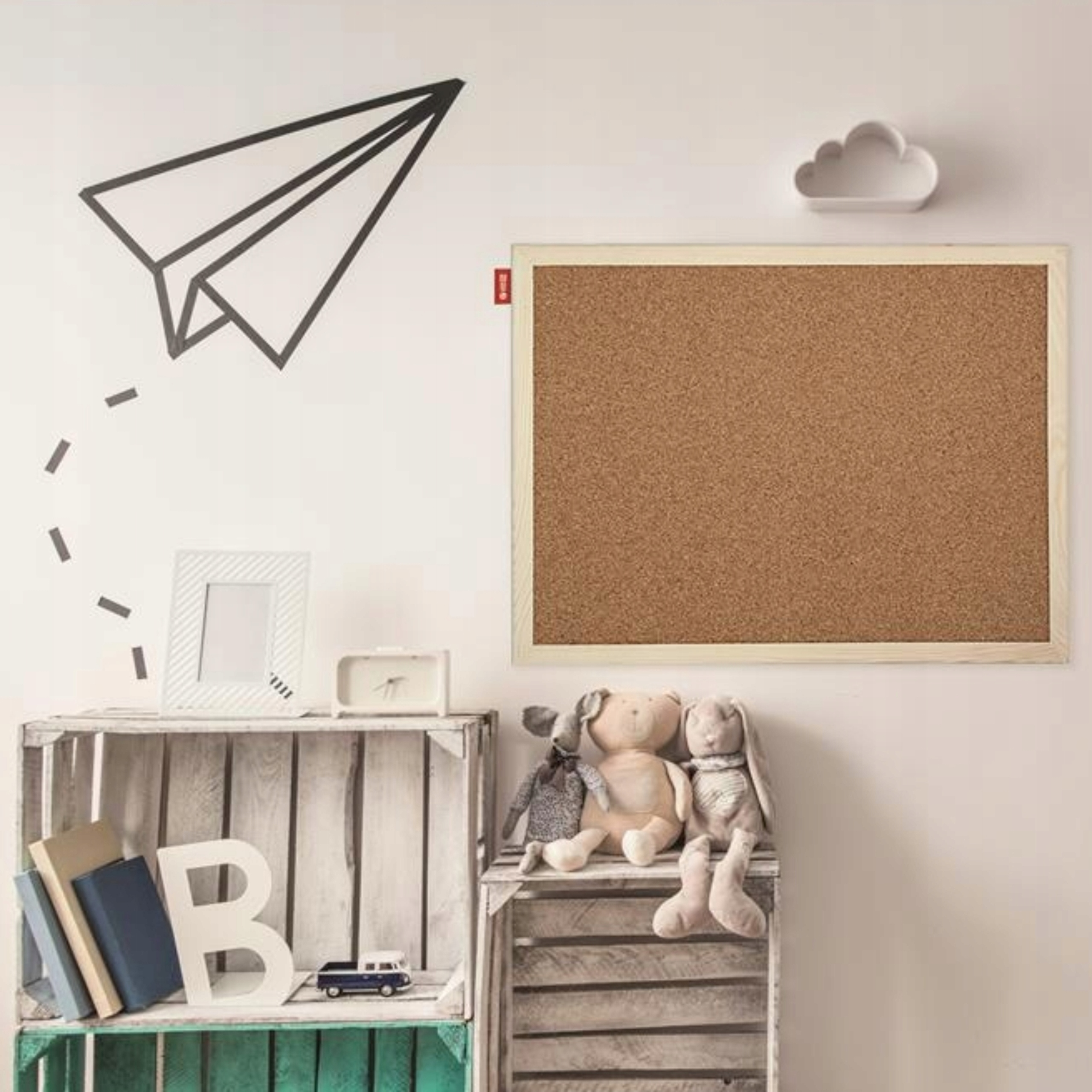 TABLICA KORKOWA RAMA DREWNIANA 60X40CM MEMOBE Wysokość produktu 40 cm