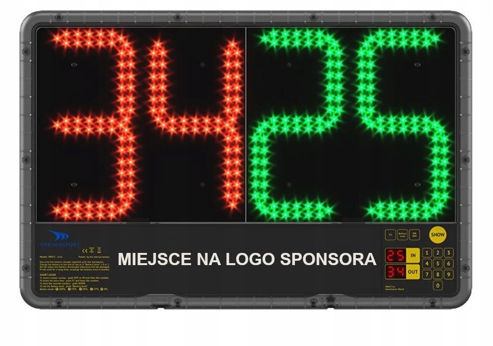 Elektroniczna tablica zmiany zawodników piłka nożna dwustronna