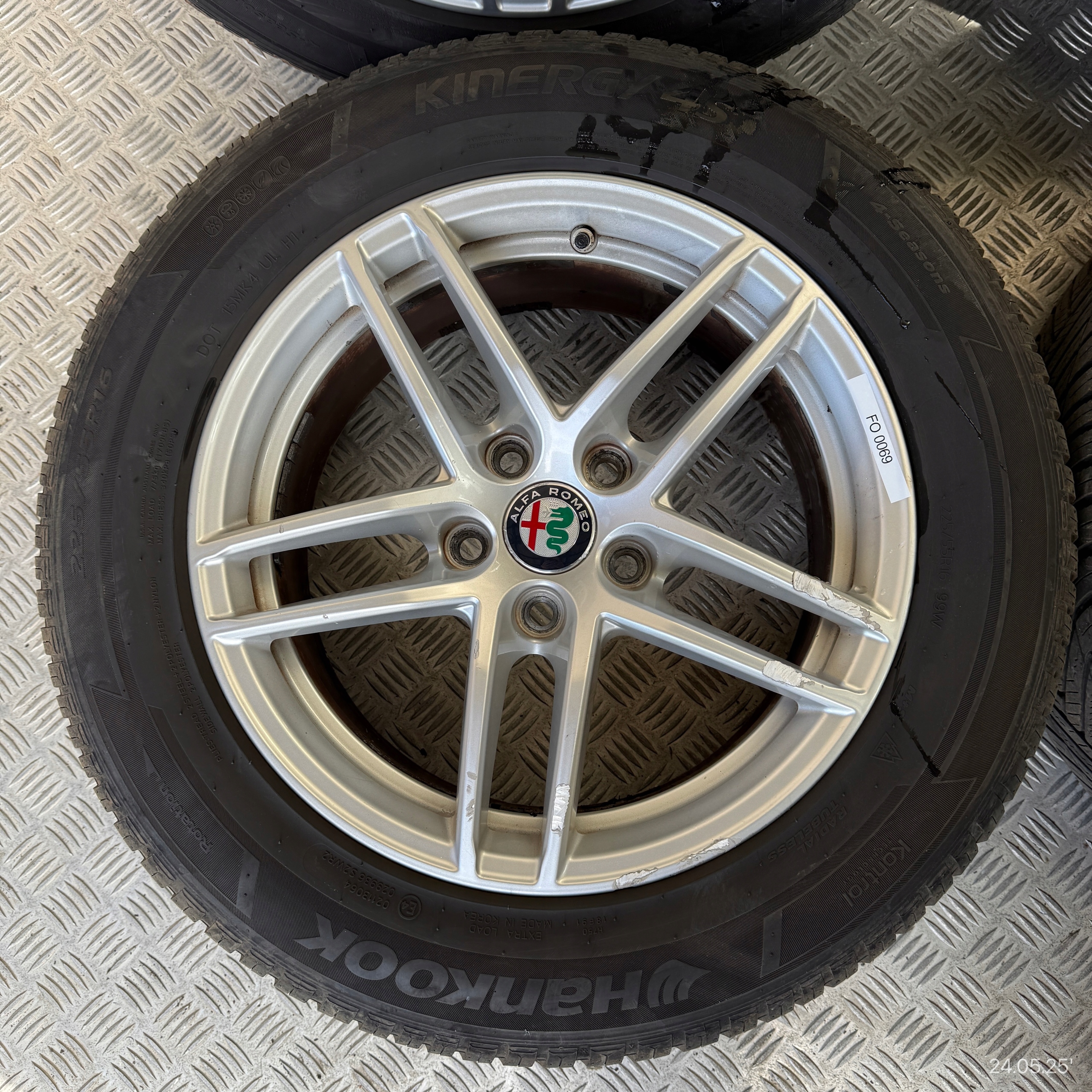discs wheels tyres ALFA ROMEO GIULIA HANKOOK 225/55/16" 4MM winter M+S