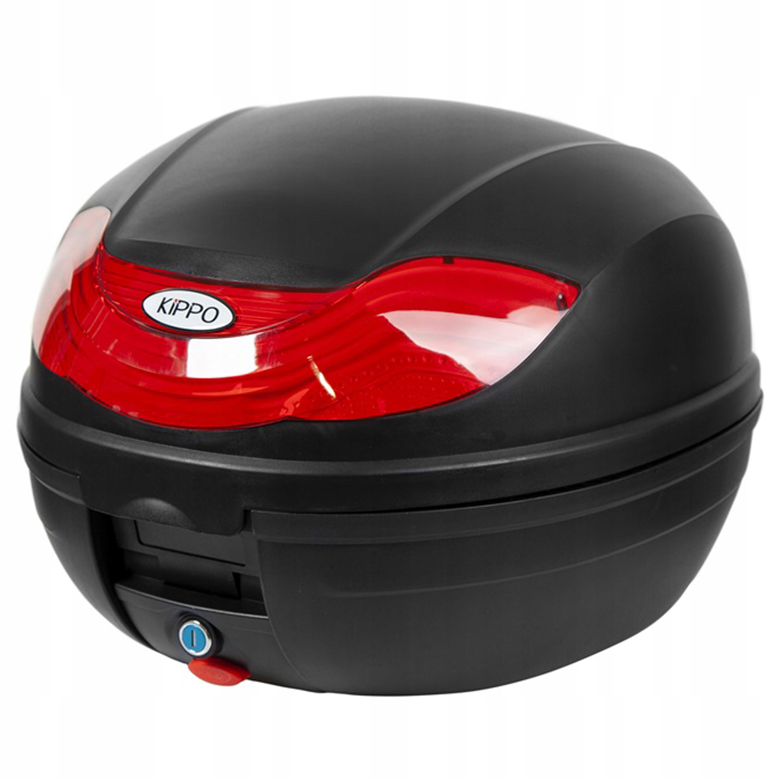 Kufer Motocyklowy 32 Litrów Czarny Mat Czerwony Odblask Na Skuter Motor