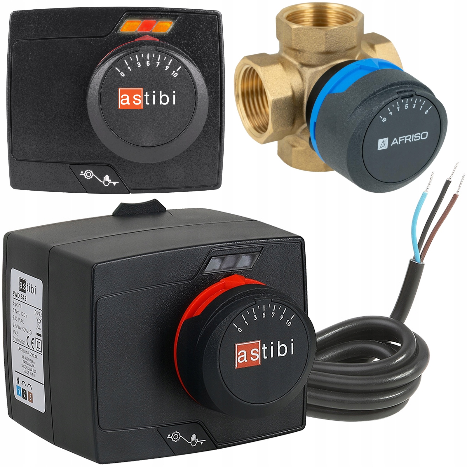 3-BODOVÝ Regulačný Set Pohonu 4-CESTNÝ Ventil 1" Afriso Arv 484