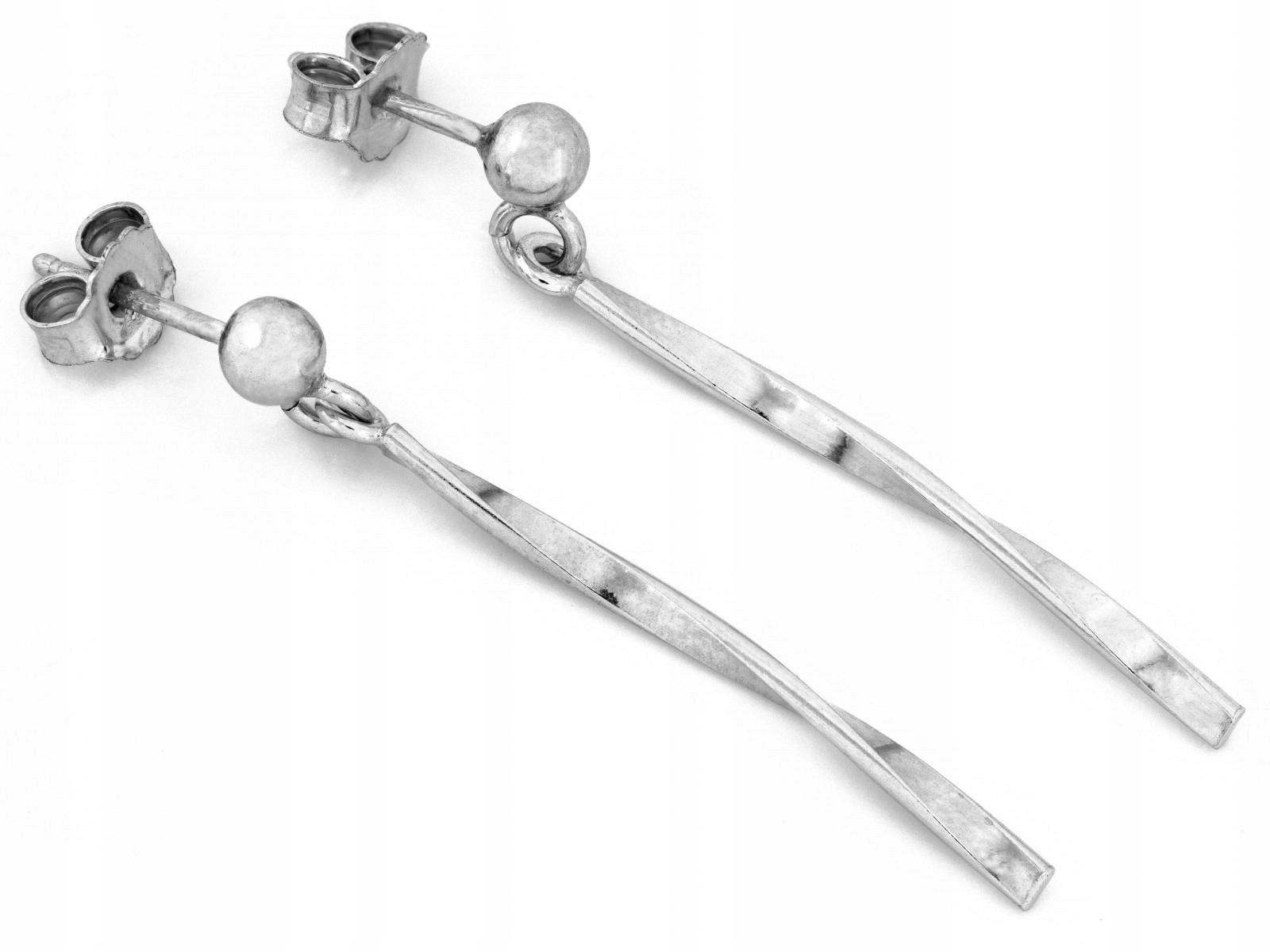 Stříbrné náušnice 925 dlouhé, visící na tyči 2.05 g pro ženu, stylové