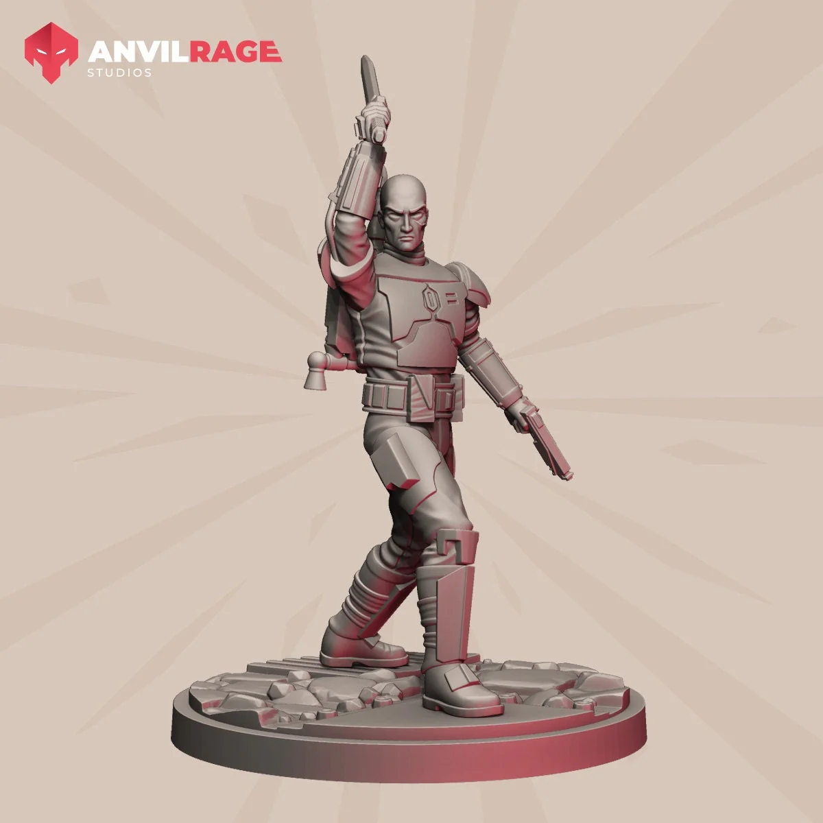 Shattered Hero - DEATH WATCH COMMANDER model pasuje do gry StarWars Legion System Star Wars Legion