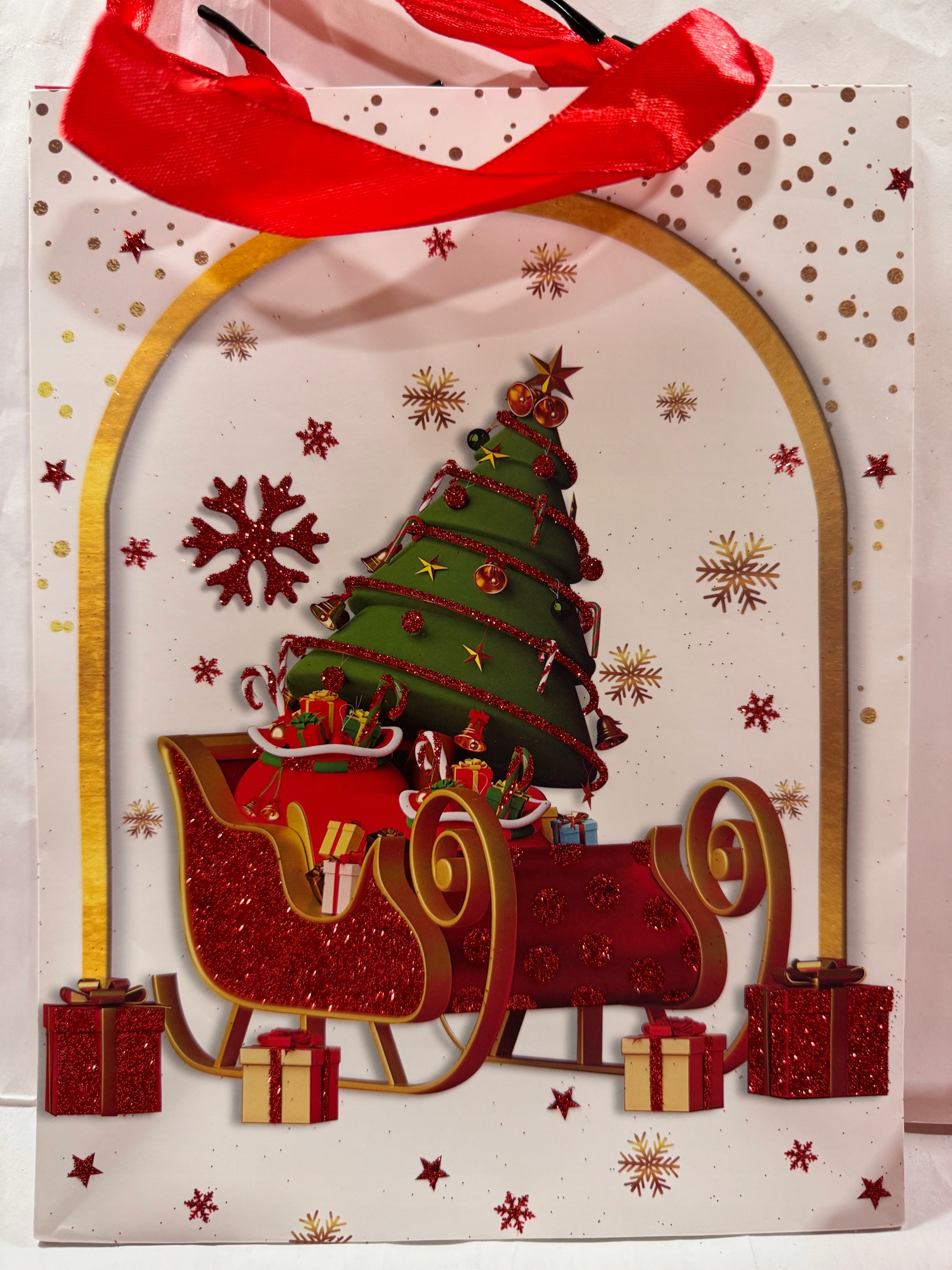 torebka prezentowa ok 17,5x23,5x8 Mikołajki Boże Nar brokat sztywna