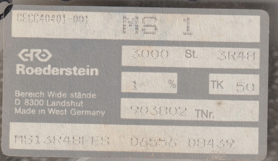 [100szt] 3R48 1% 50ppm rezystor Smd minimelf MS1 Roederstein low noise