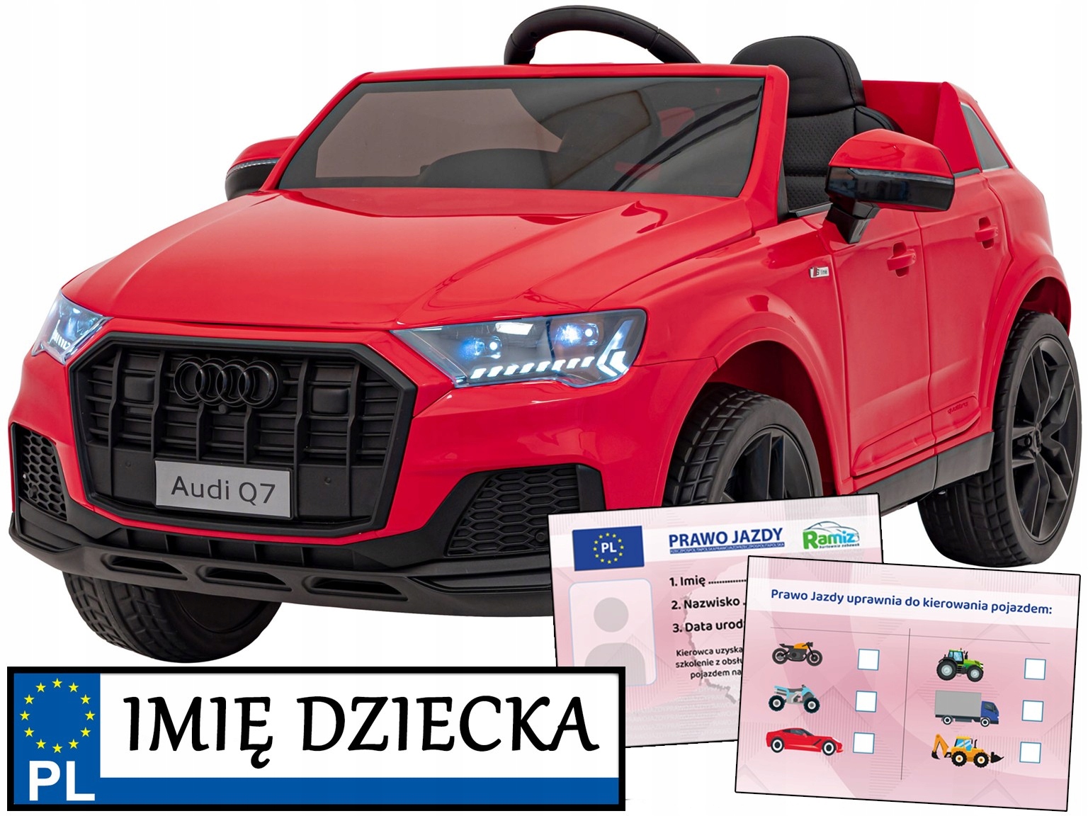 samochodzik elektryczny Audi Q7 New Lift pilot dla rodzica pasy audio