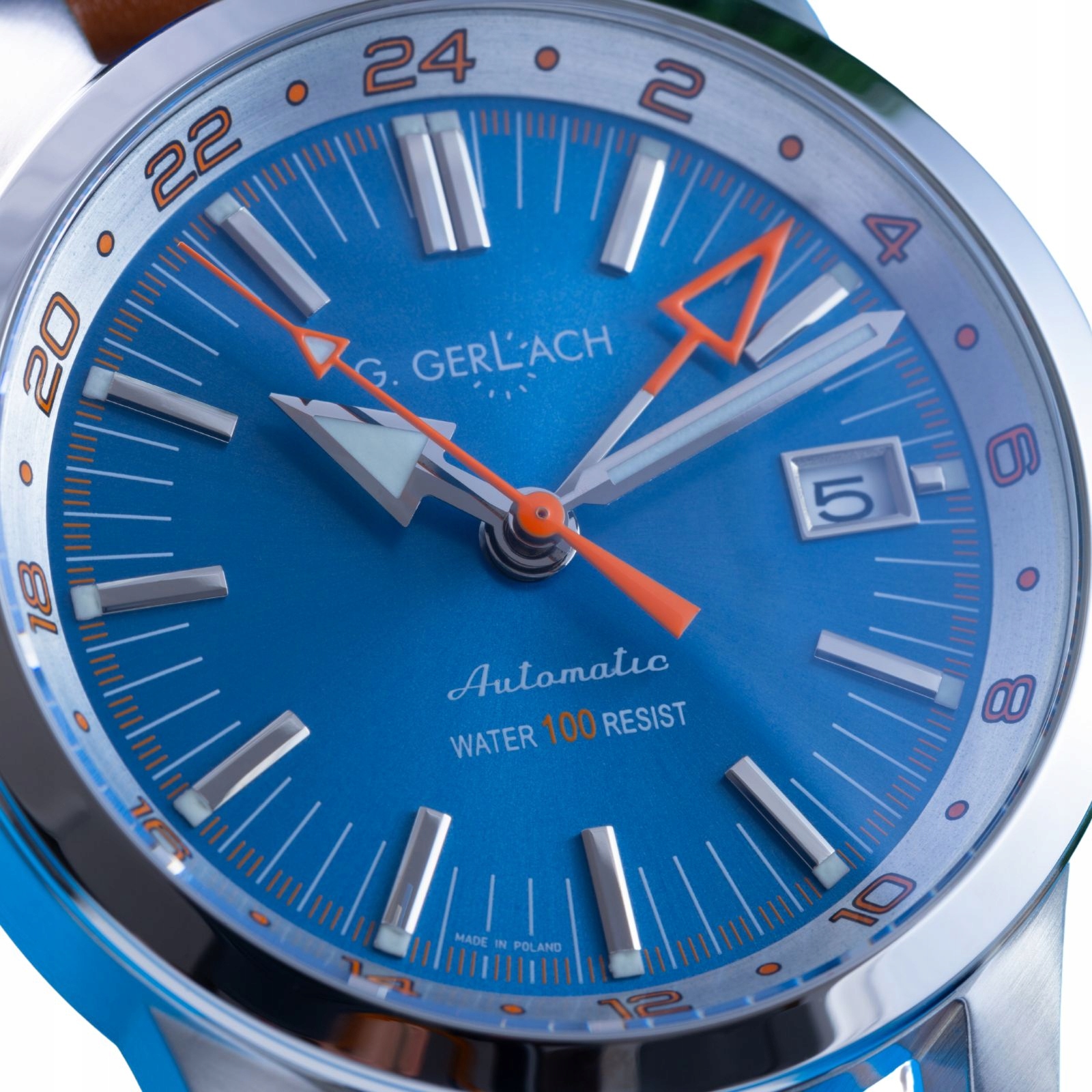 Pánské hodinky G. Gerlach Navigator Mk 3 Gmt Modrý ciferník 39 mm