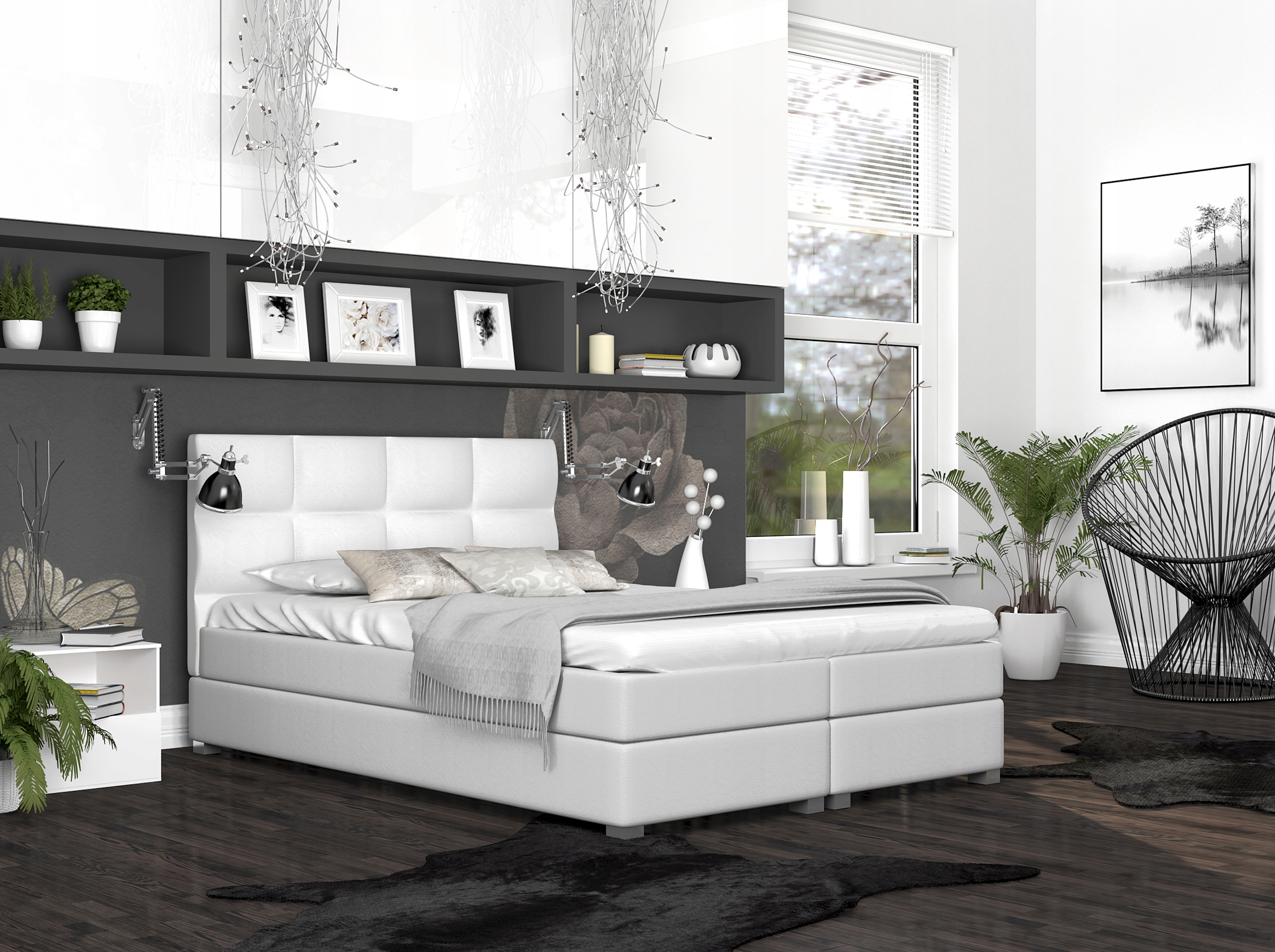 Kontinentální postel 160x200 matrace s úložným prostorem Deli