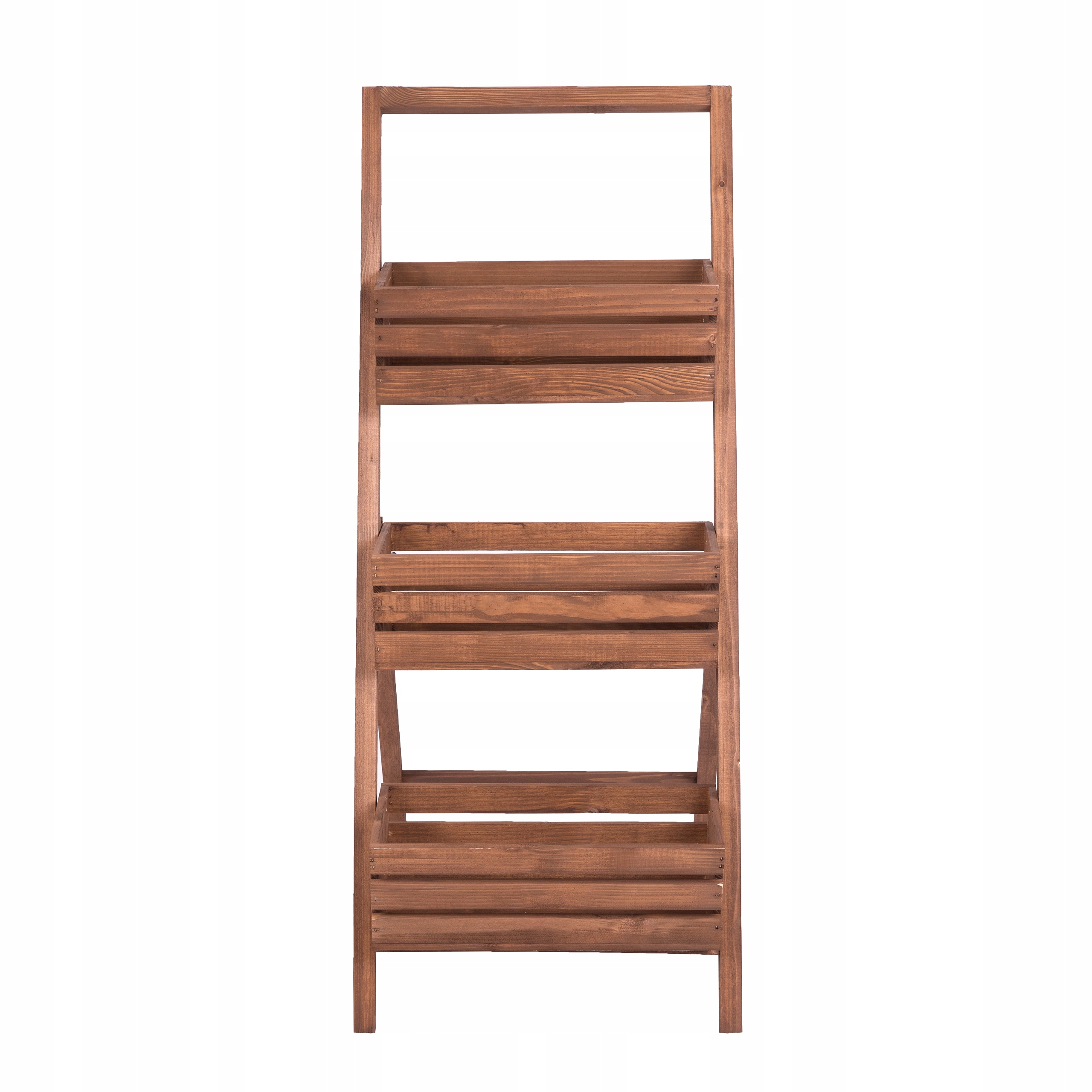 KWIETNIK STOJĄCY DREWNIANY KASKADOWY BRĄZ 3 RZĘDY Wysokość produktu 110 cm