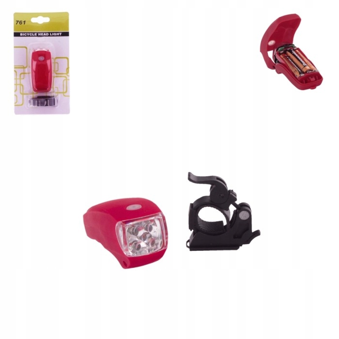 LAMPA ROWEROWA LED PRZEDNIA 3xAAA BATERYJNA