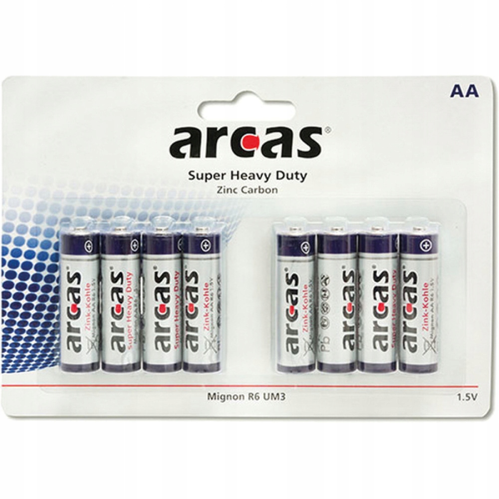 Baterie Arcas Super Heavy Duty AA R6 1,5V 8szt - Sklep, Opinie, Cena w ...