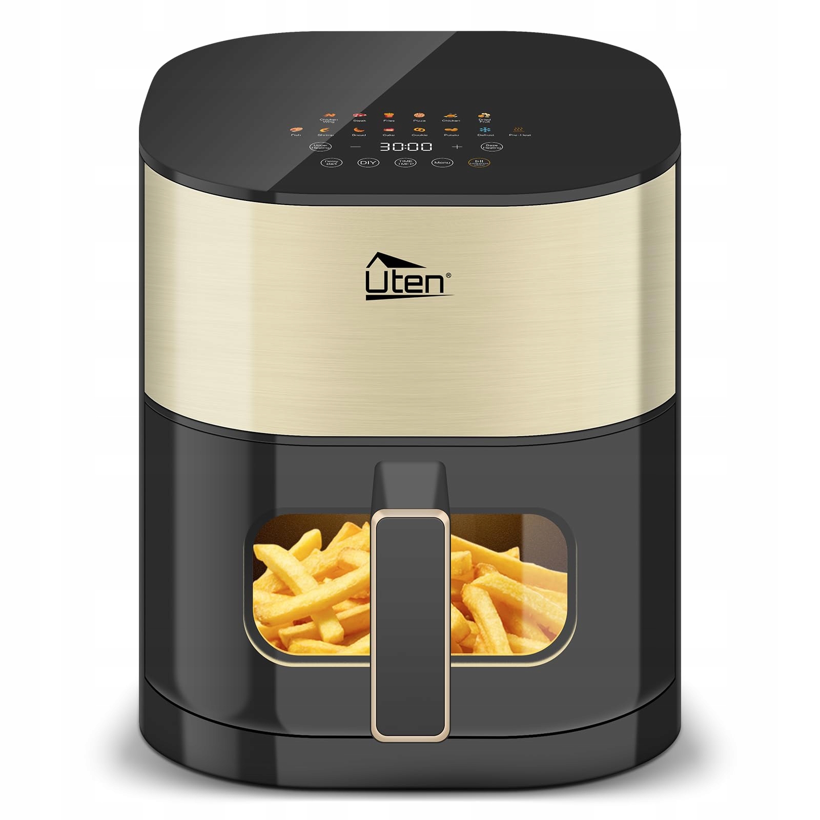 Uten Frytkownica na gorące powietrze Dual Blaze 5,5 l ze stali nierdzewnej