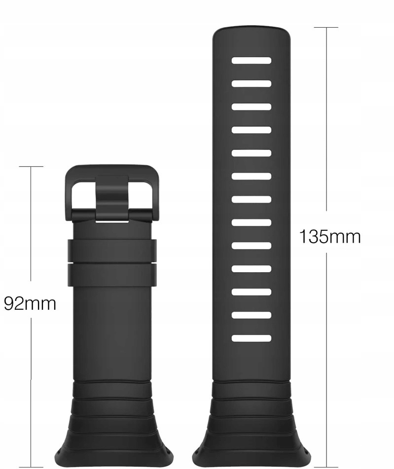 PASEK do Suunto Core Silikonowy Czarny Długość 220 mm