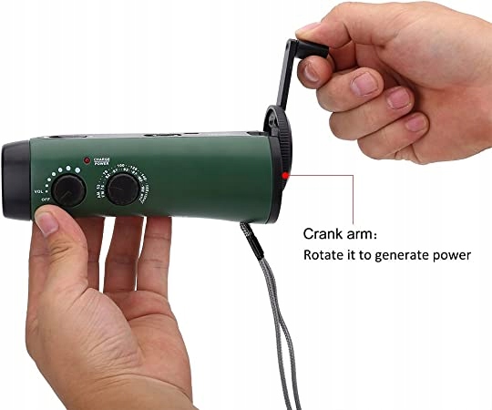 Dynamo Flashnight Latarka na korbę LED+ Radio AM/F Marka inna