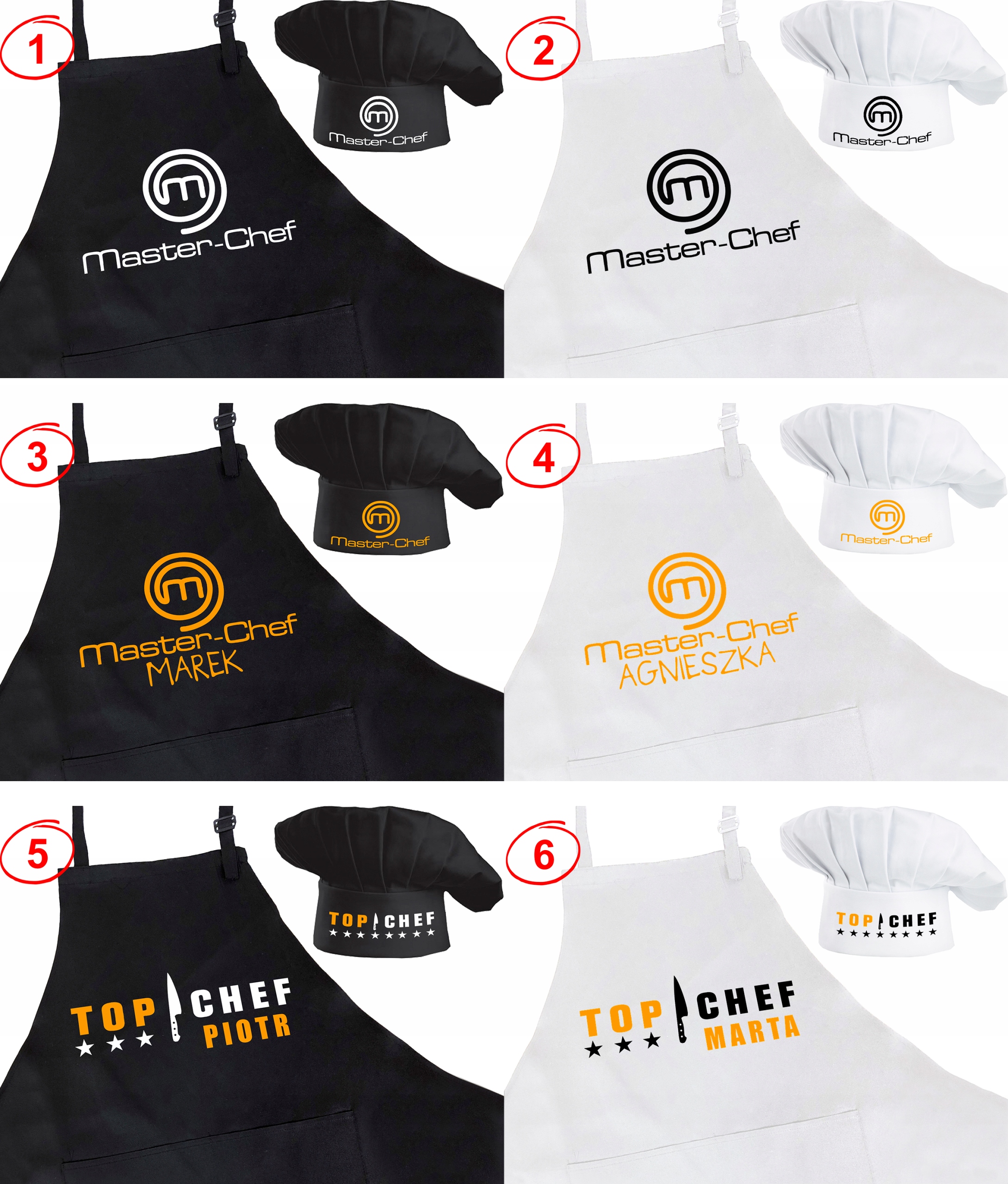 HIT! BAWEŁNIANY KOMPLET FARTUCH + CZAPKA KUCHARSKA Marka brak