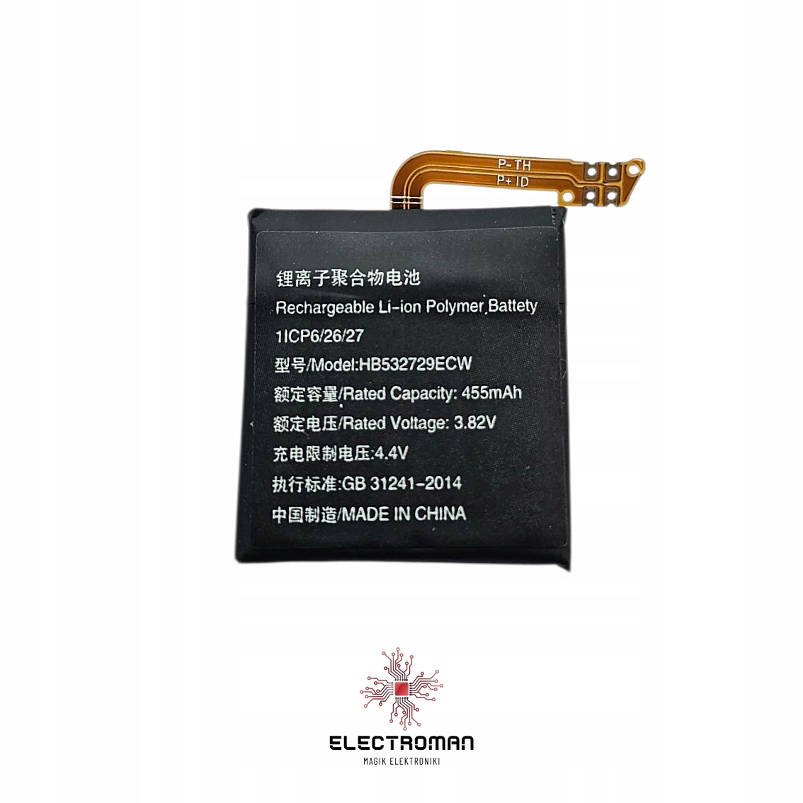 Bateria HB532729ECW do Huawei Watch Gt 2 Gt 2 Pro 46 mm 455 mAh