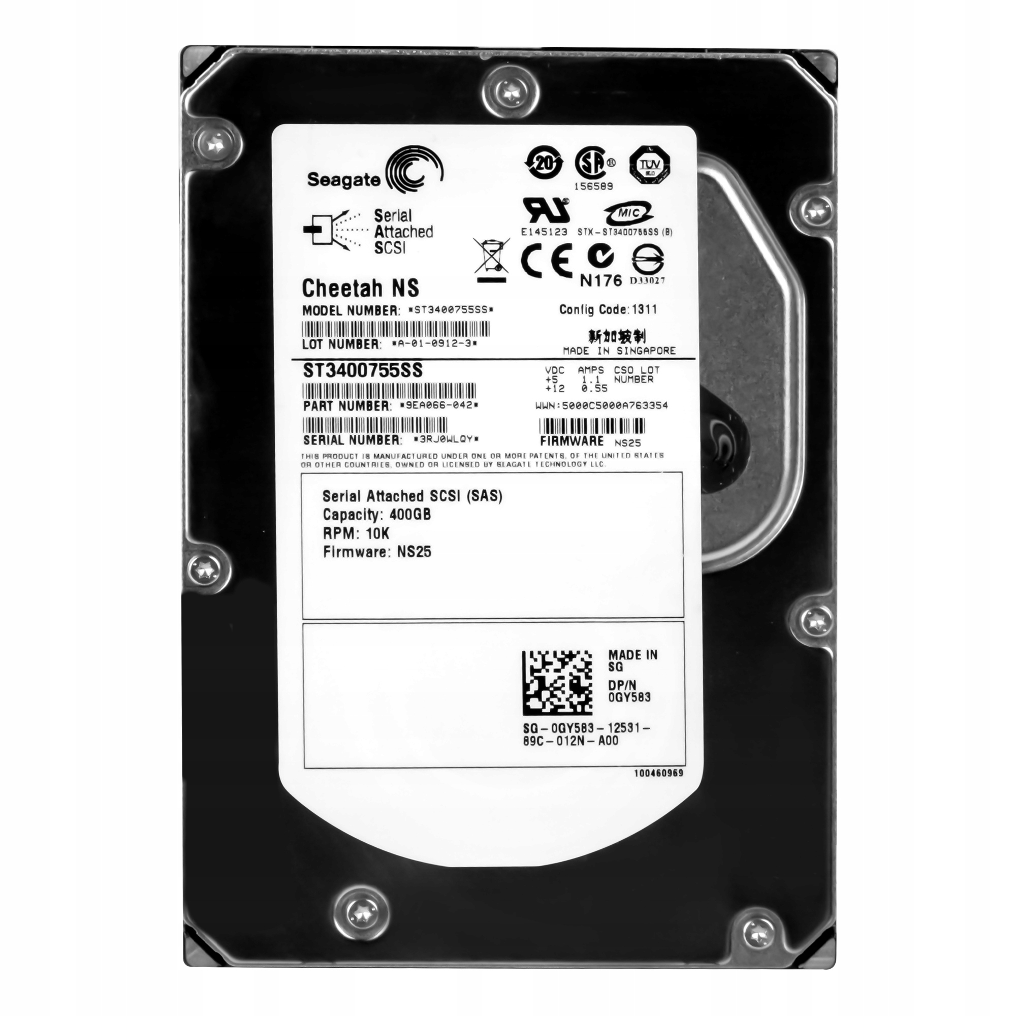 Dell 0GY583 400GB 10K 16MB Sas 3.5'' ST3400755SS