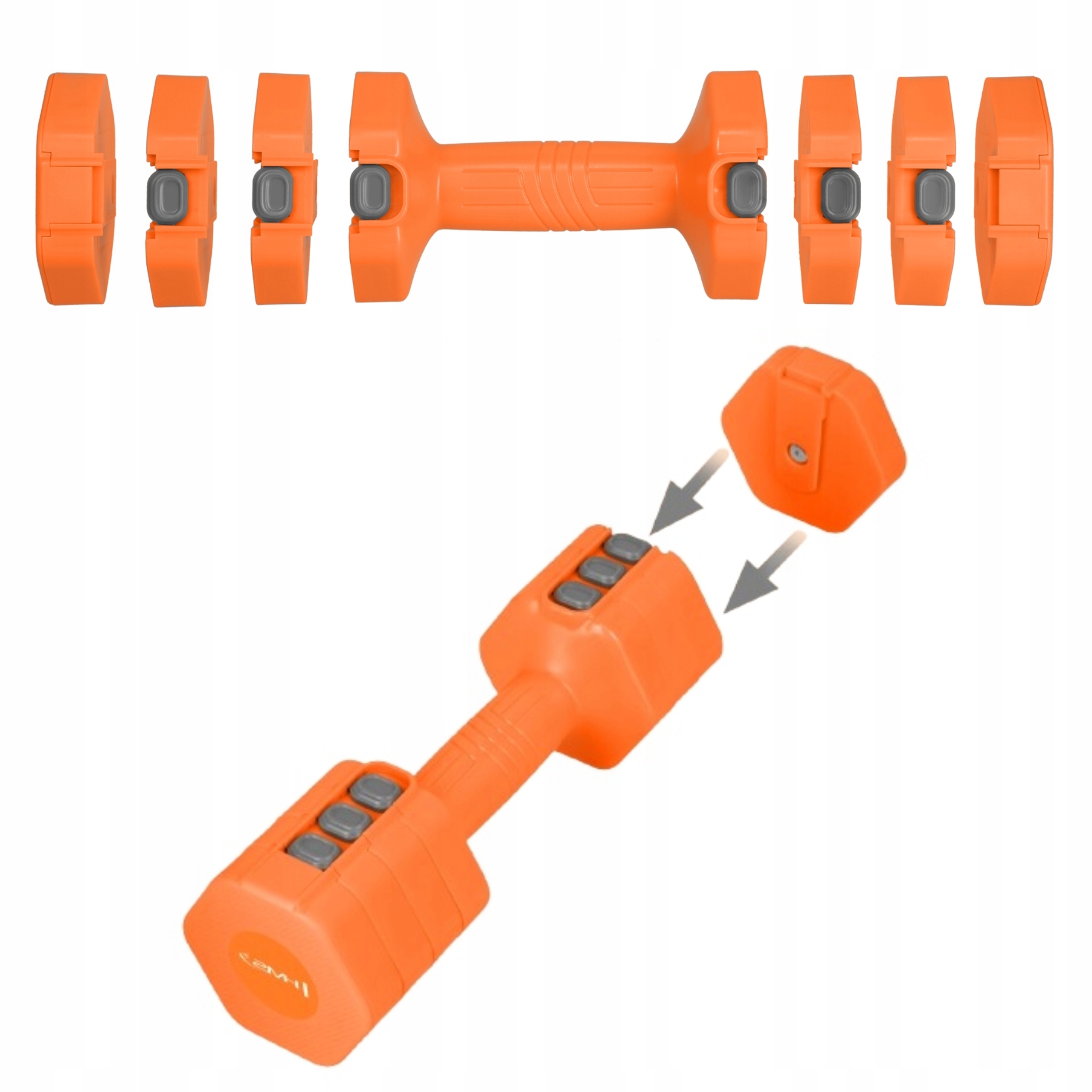 Oranžové nastavitelné činky Hms 2x2.5 kg Sada fitness závaží