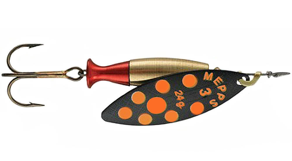 

Mepps Aglia Longheavy czarna/orange dots 1+/12g