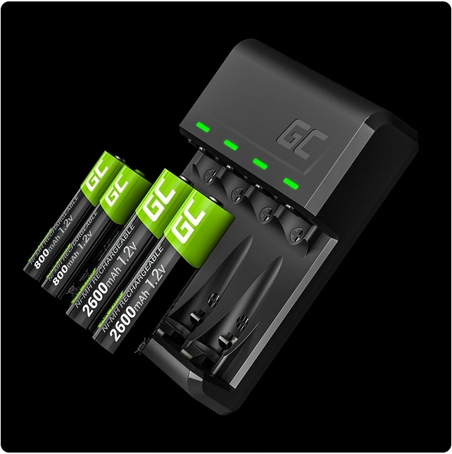 ZESTAW - ŁADOWARKA DO AKUMULATORKÓW AAA AA R3 R6 USBC MICRO + 4x AA 2000mAh Liczba akumulatorów ładowanych jednocześnie 4