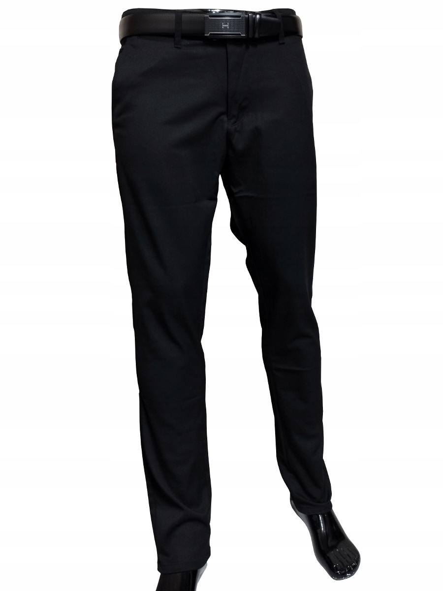 Spodnie casual wizytowe gładkie slim czarne Viadi Polo W35 L32