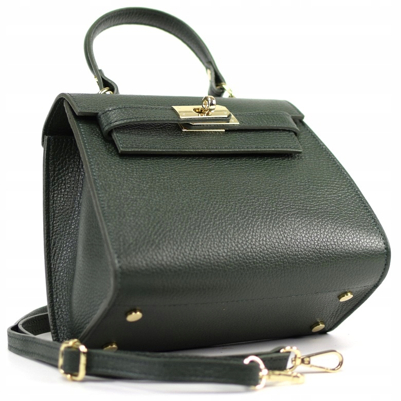 TOREBKA BORSE IN PELLE SKÓRA ZIELONA MINI 943i Odcień zieleń butelkowa