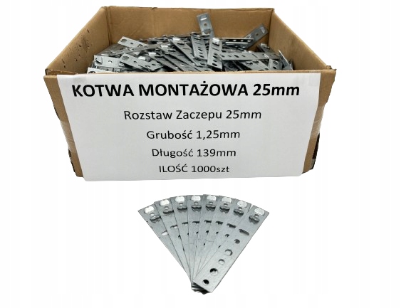 Montážne kotvy na okná Brugmann 25 mm 1000 ks