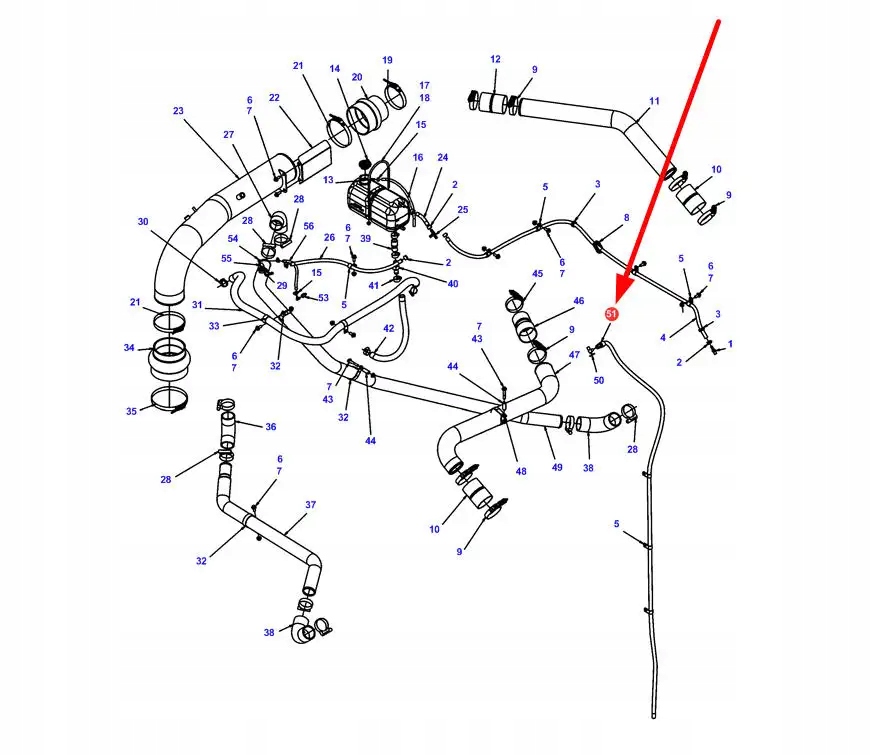71409555 Przewód chłodnicy Producent części AGCO