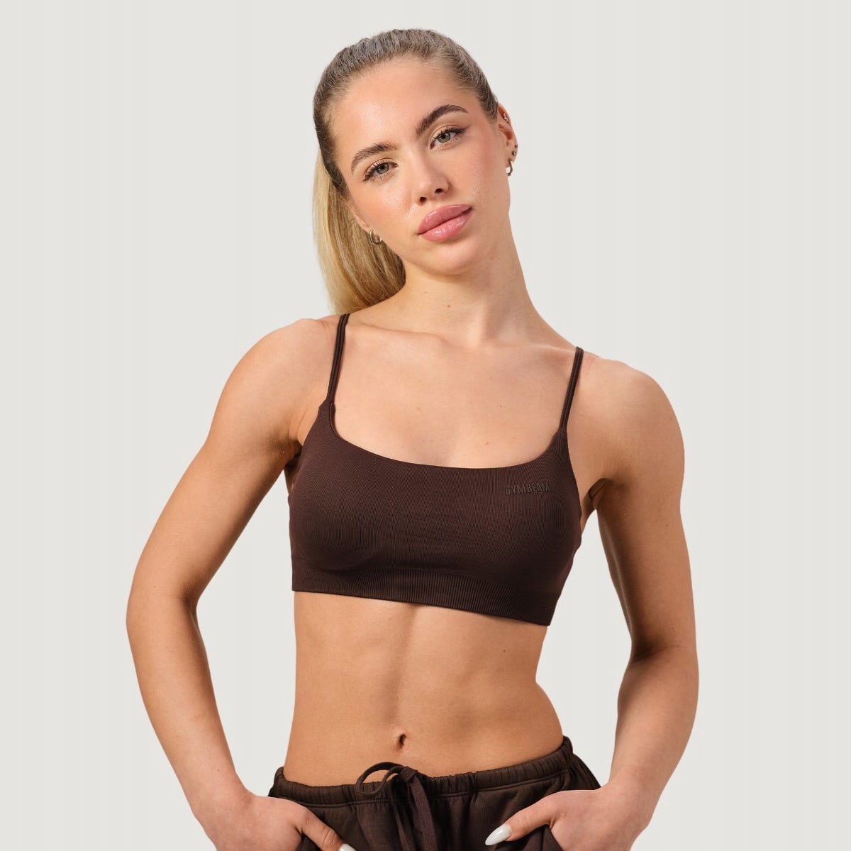 Biustonosz Sportowy Neo Bezszwowy Średnie Wsparcie Mocha L GymBeam