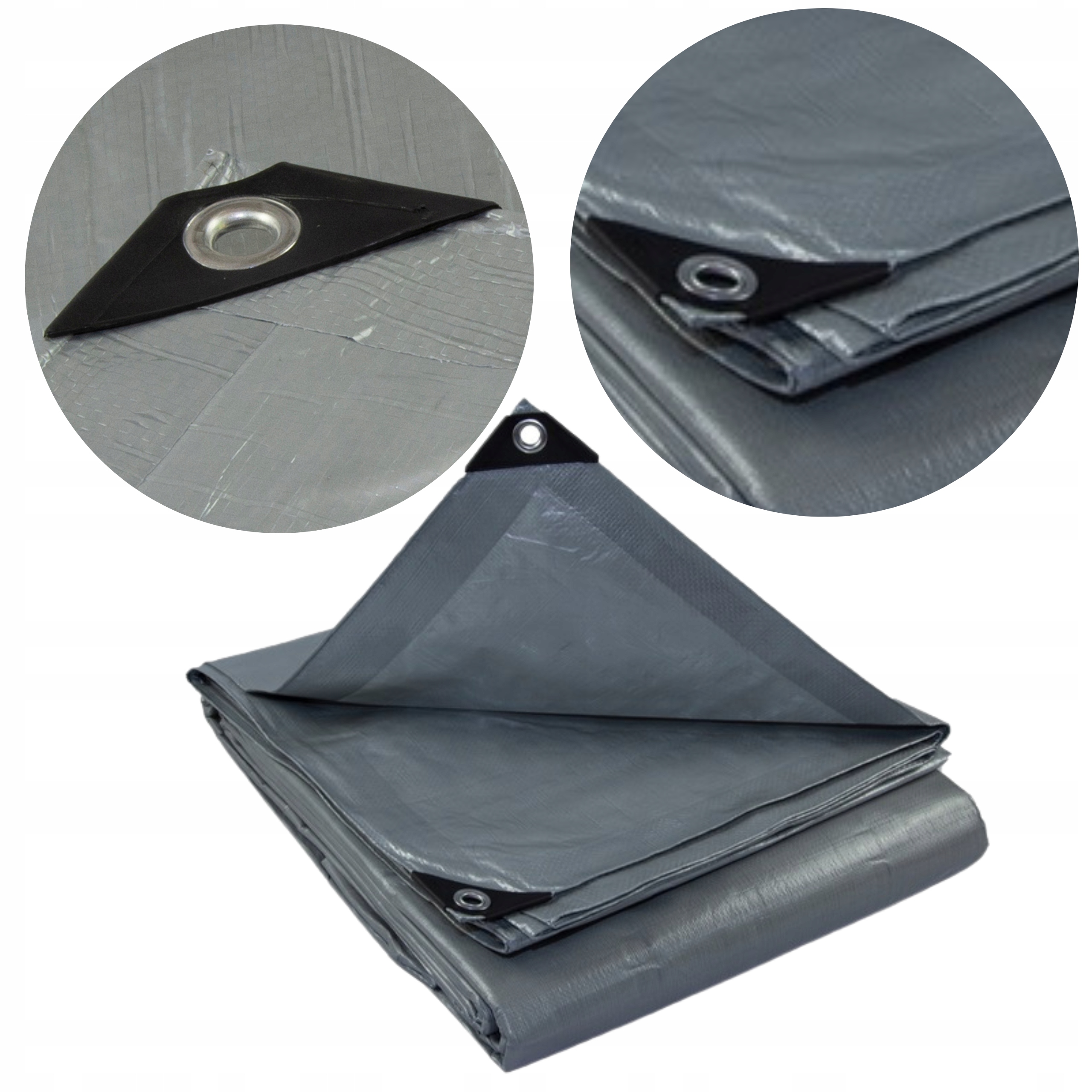 PLANDEKA MOCNA SREBRNA WZMACNIANA 2x2 +UV 120g Długość 2 m