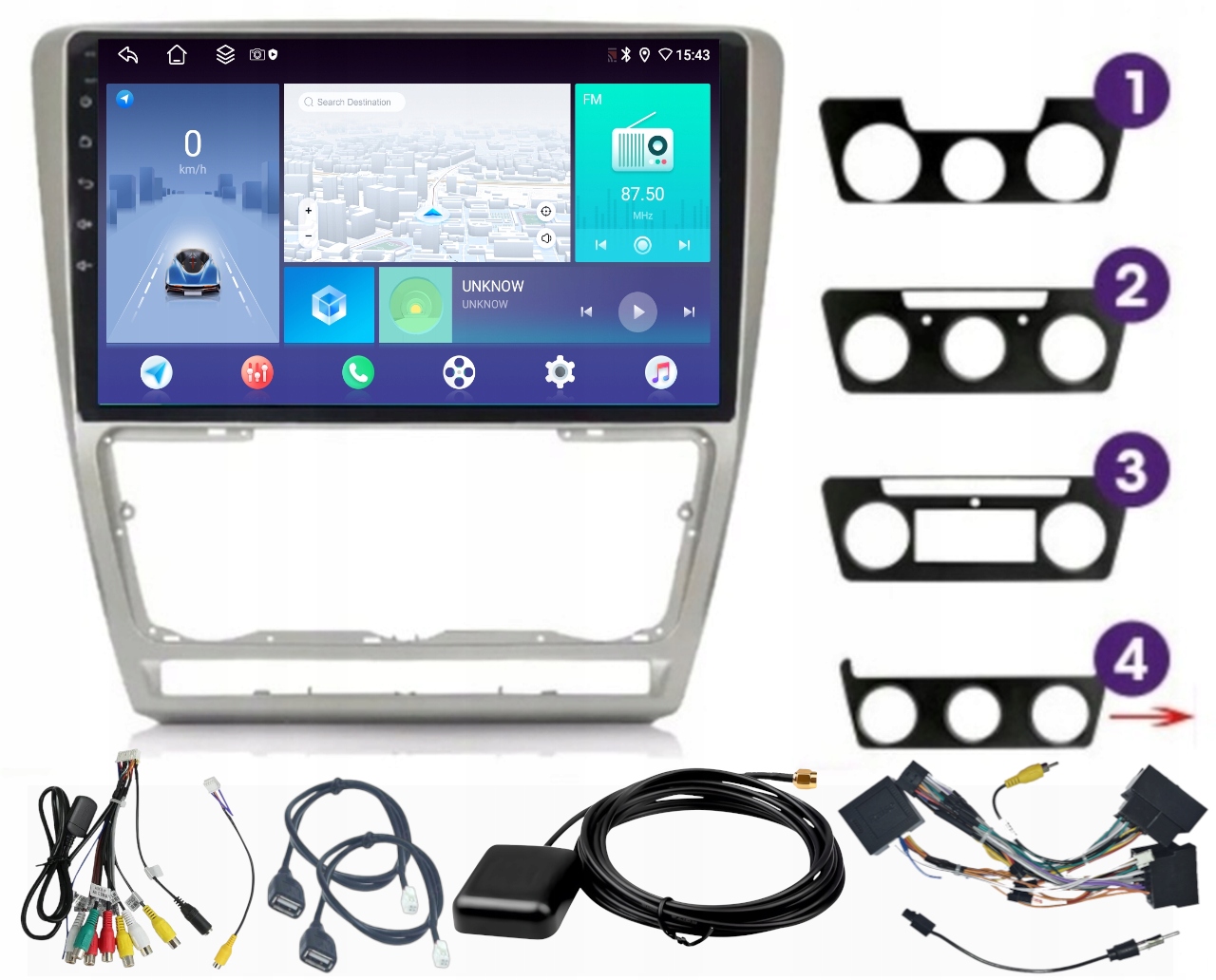 Rádio Navigácia Android Carplay Škoda Octavia 2 2004-2013 4GB 64GB Sim