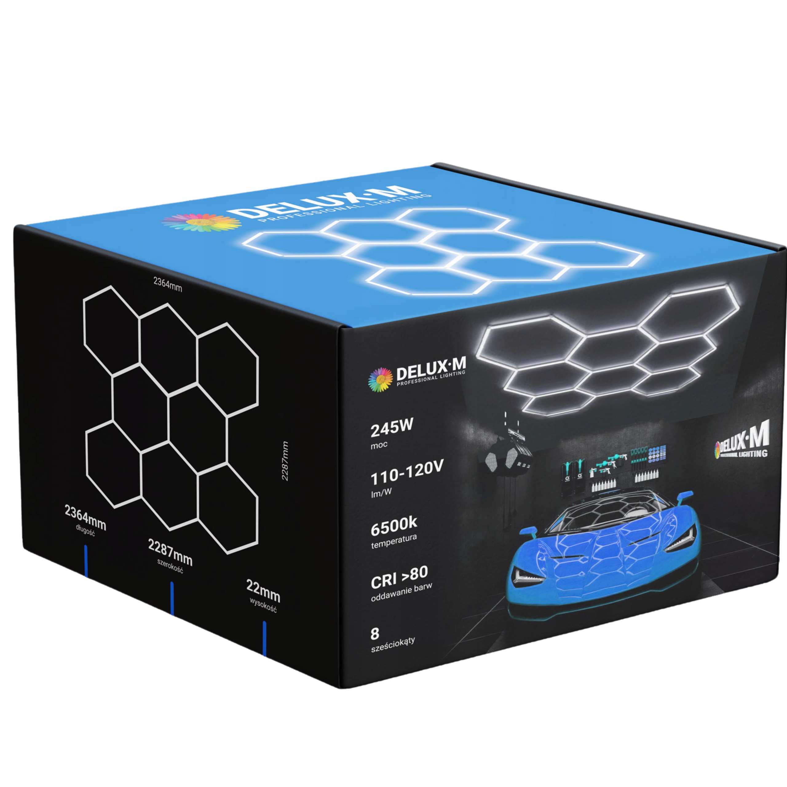 Stropná lampa s Led panelom stropné svietidlo hexagón 237*229 cm 6500K do garáže domu