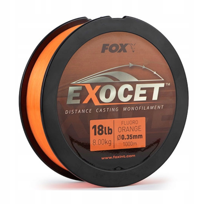 Fox Żyłka karpiowa Exocet Fluoro Orange Mono 0.35mm 18lb 1000m