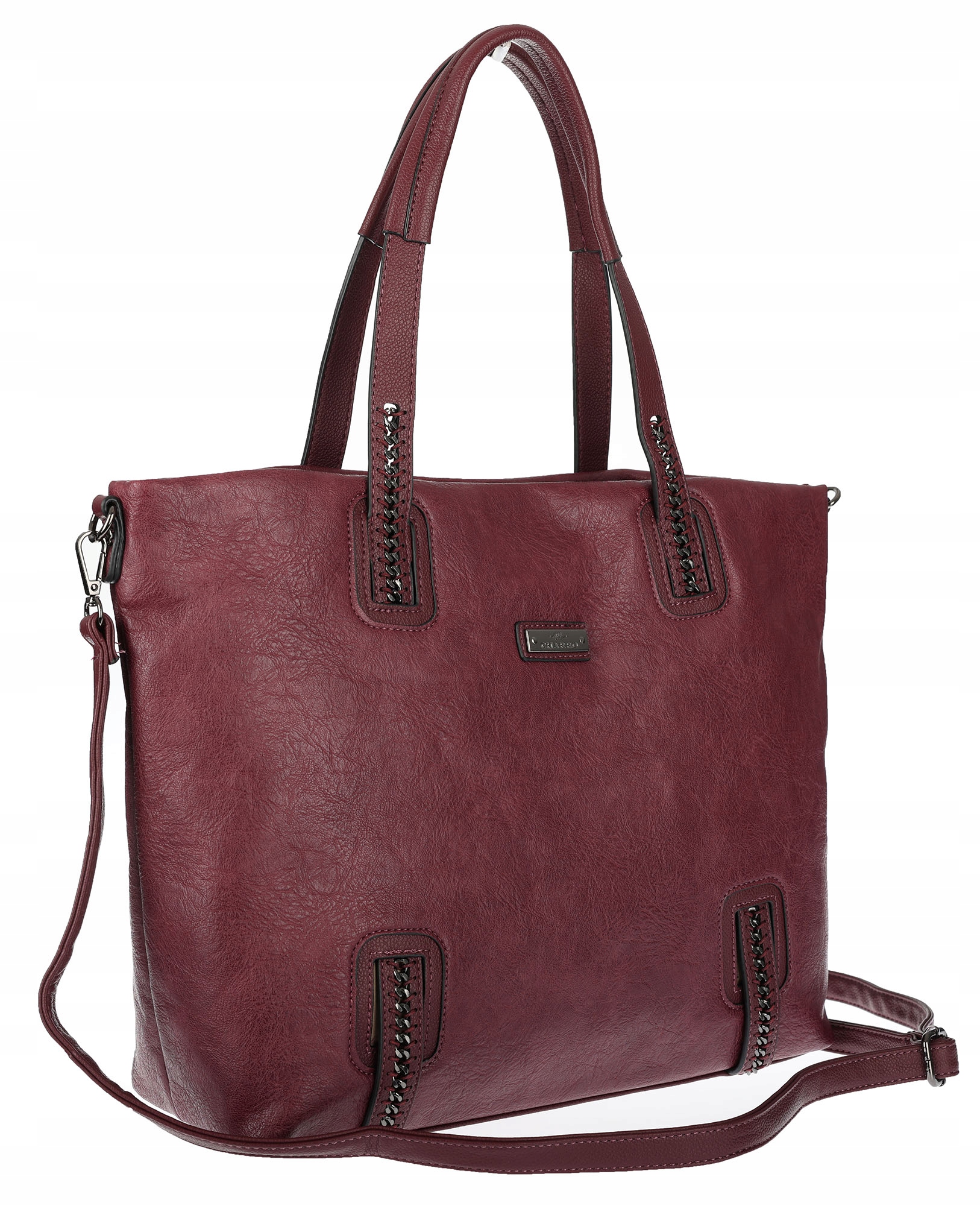 Dámská shopper kabelka A4 elegantní velká taška do práce CH6687 Bordó
