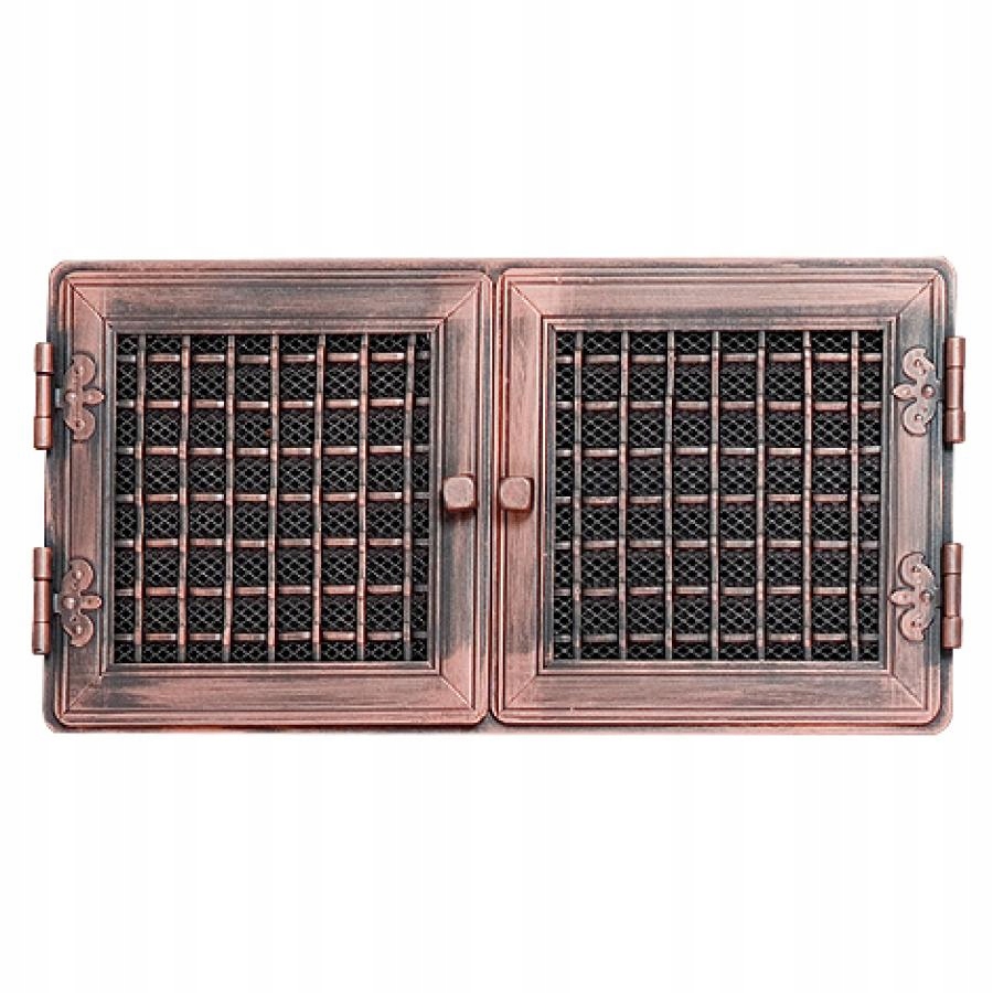 Krbová mriežka Style 21x43 cm medená patina so žalúziou