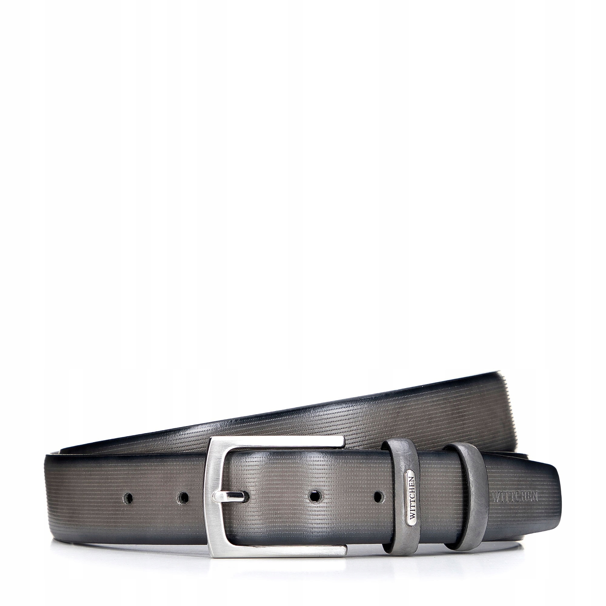Wittchen pánský pásek z přírodní kůže s ražbou šedý 209-8-L