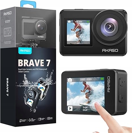 Kamera Sportowa Akaso Brave 7 4K 30FPS 20MP Wifi Wodoodporna Czarna