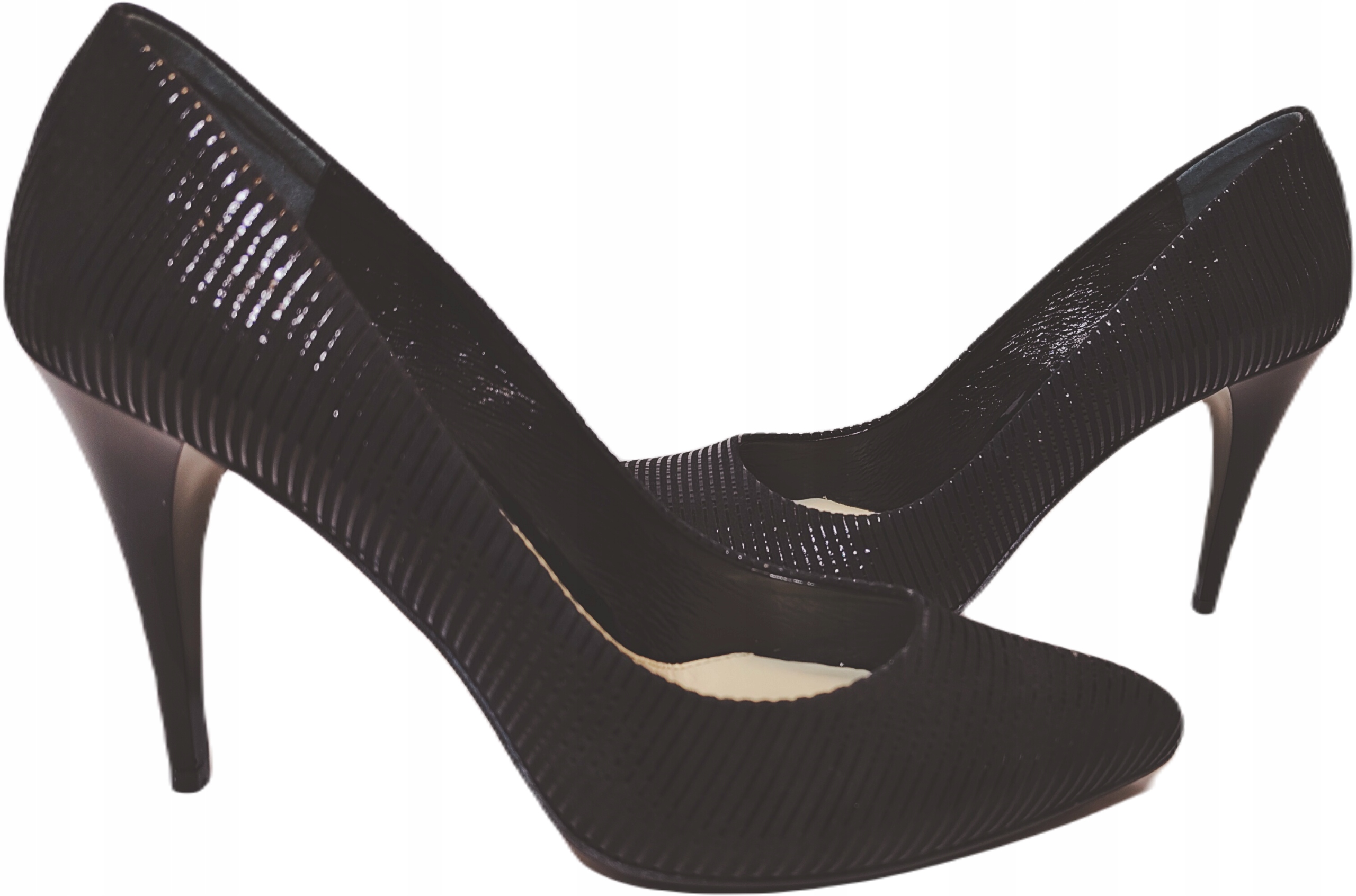 Kožené lodičky Vanessa 1136 s černými pruhy, velikost 39