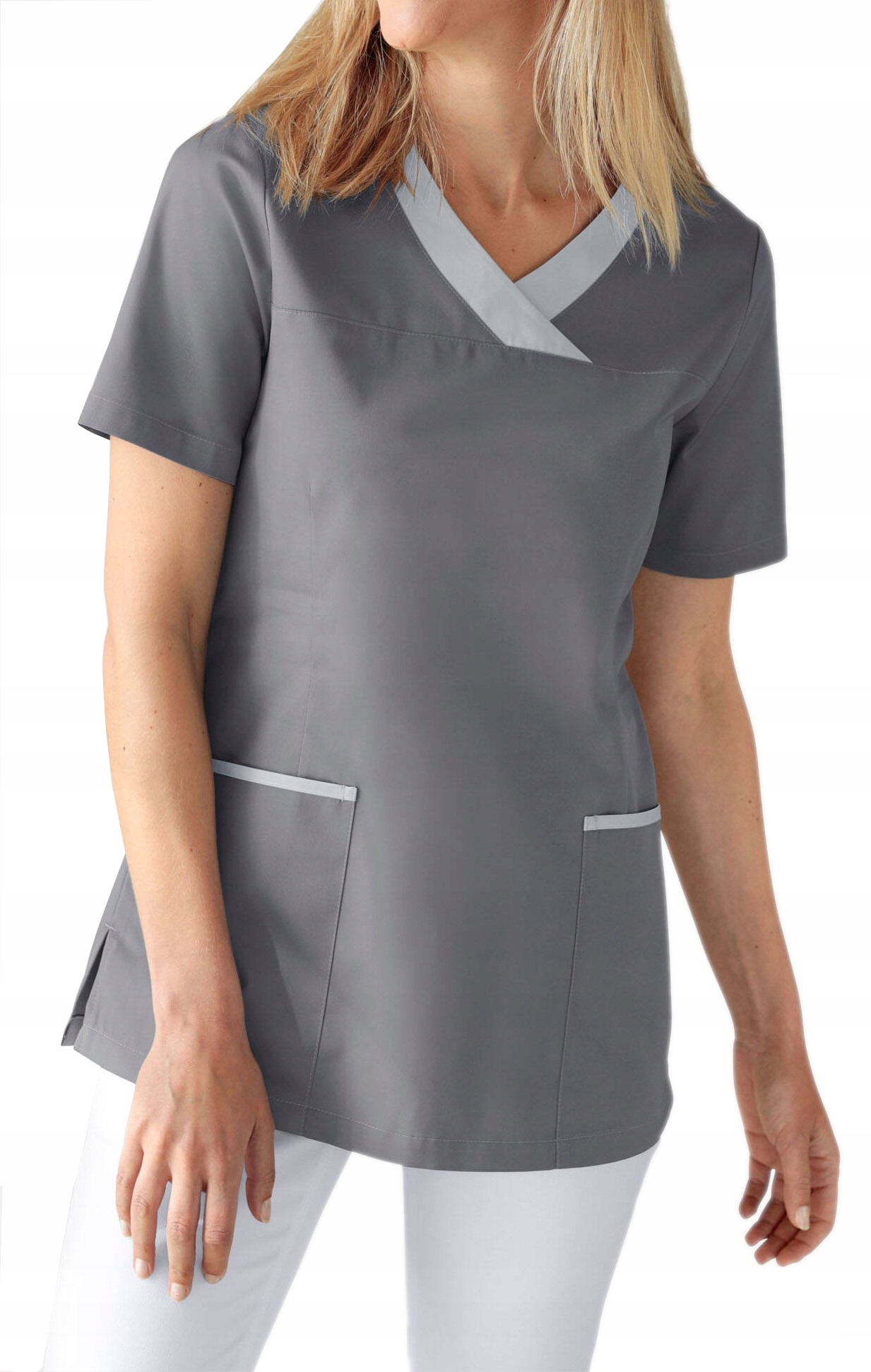 FARTUCH DAMSKI KITEL LEKARKI PIELĘGNIARKI CLINIC DRESS MEDYCZNY SZARY 34