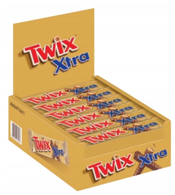 Baton z karmelem i ciasteczkiem w czekoladzie Twix Xtra 75 g x 30szt.