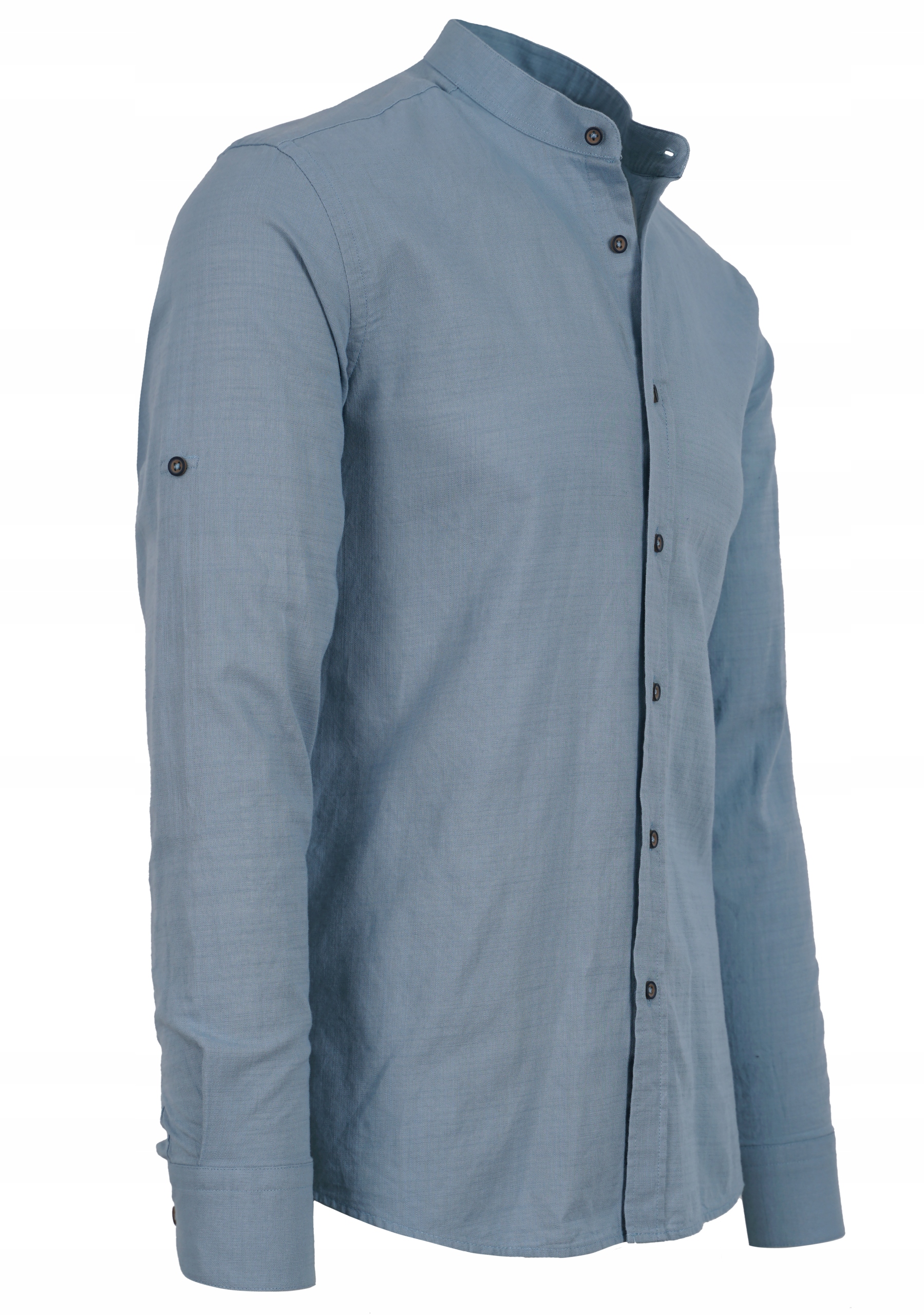 KOSZULA MĘSKA BAWEŁNIANA STÓJKA JAK LNIANA CIENKA SLIM FIT 2XL 45/46 Wzór dominujący bez wzoru