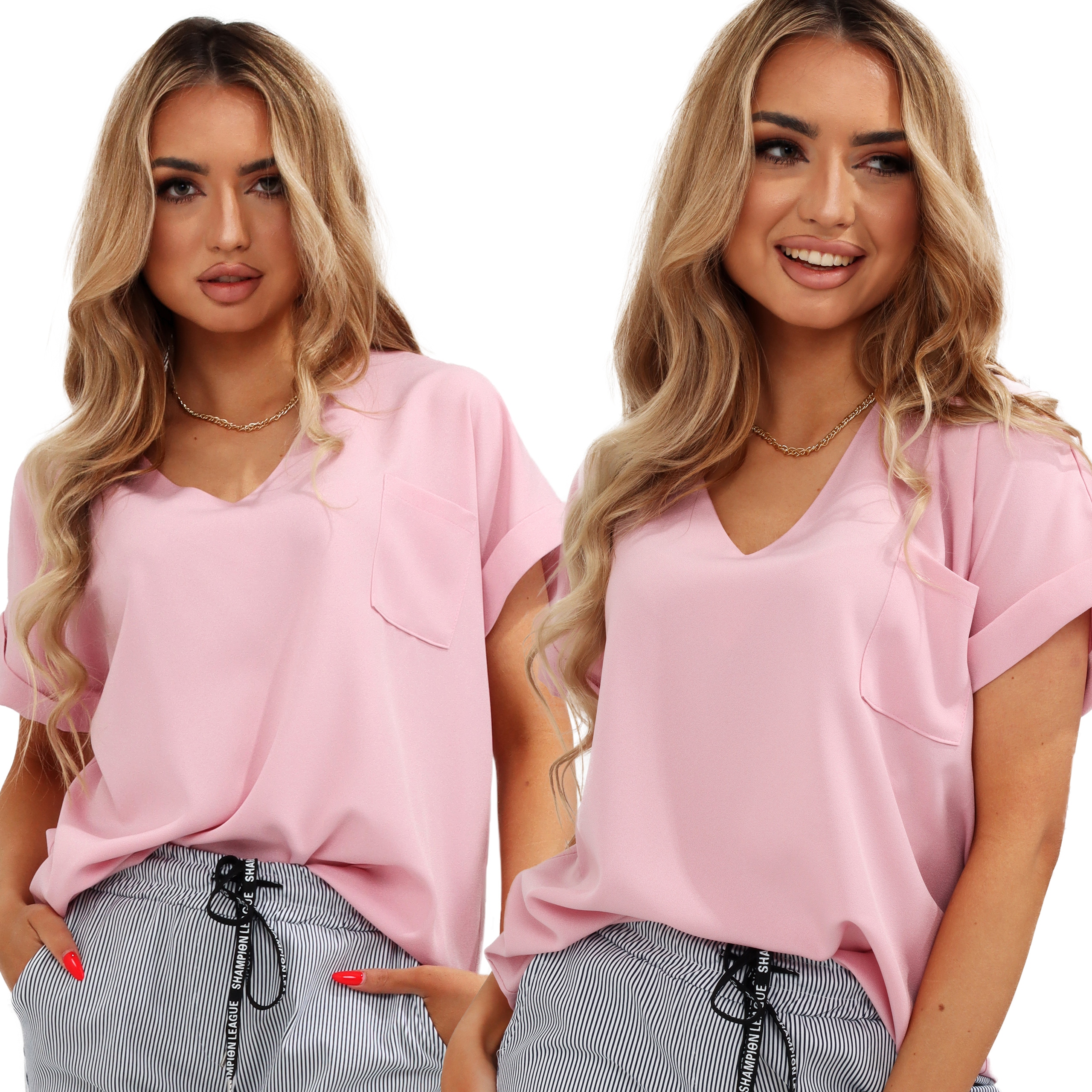 

Bluzka Damska Koszulka T-shirt 44/46 2XL/3XL P Róż