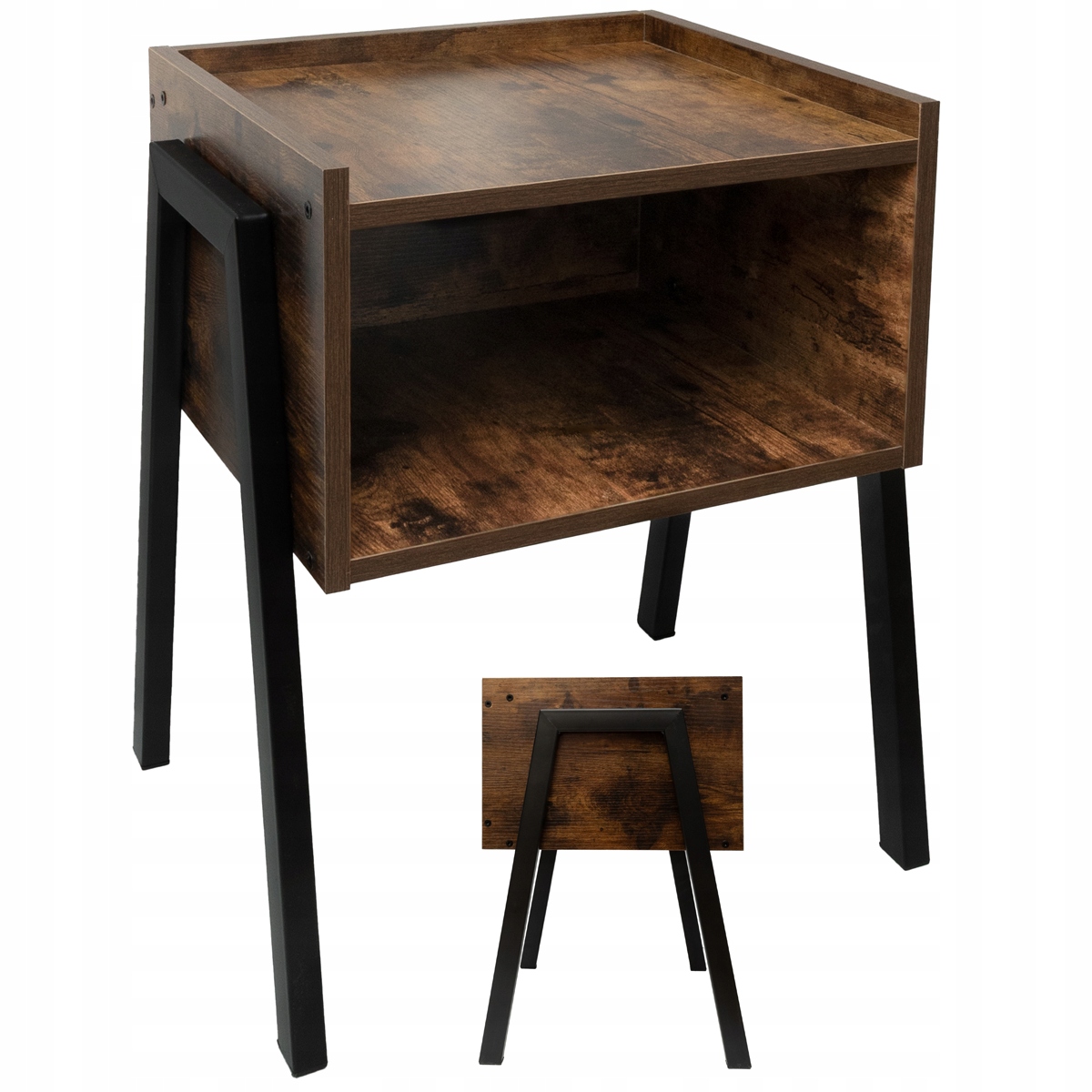 SZAFKA NOCNA LOFT SKIVE RUSTIC STOLIK NOCNY SYPIALNIA SALON BIURO POKÓJ