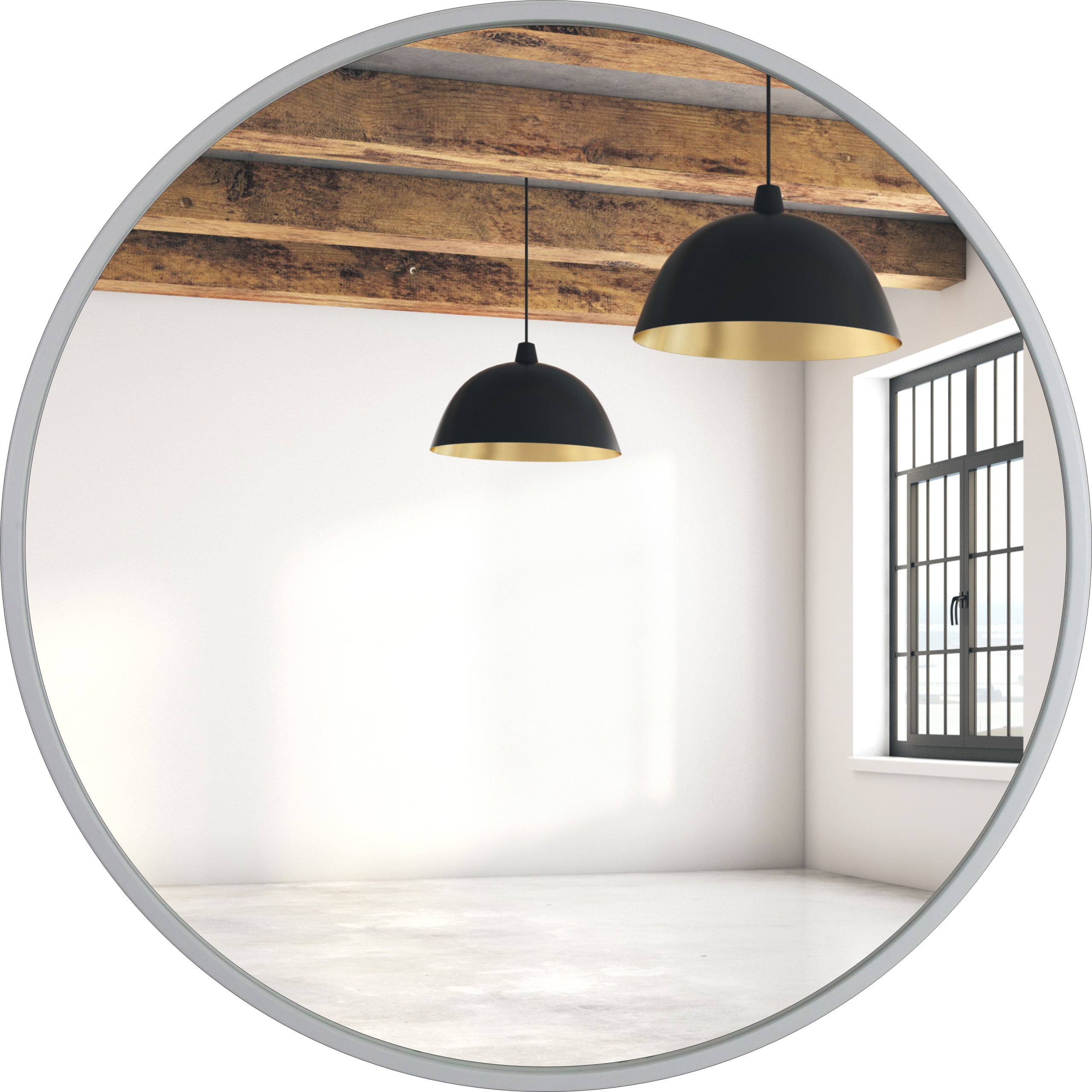 LUSTRO OKRĄGŁE BIAŁE LOFT 30 CM