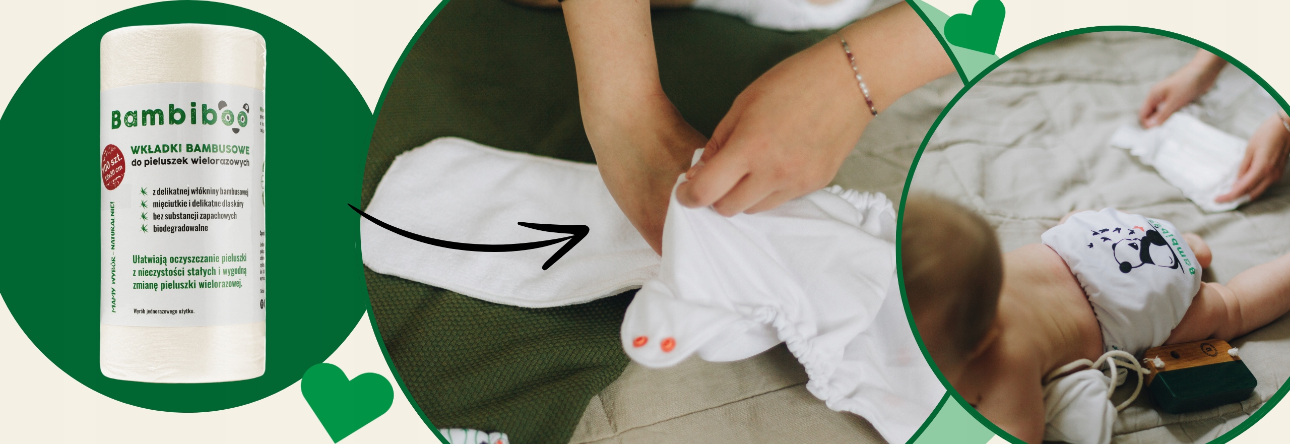 JEDNORAZOWE WKŁADKI BIBUŁKI BAMBUSOWE DO PIELUSZEK WIELORAZOWYCH 100SZT. Wzór Wkładka
