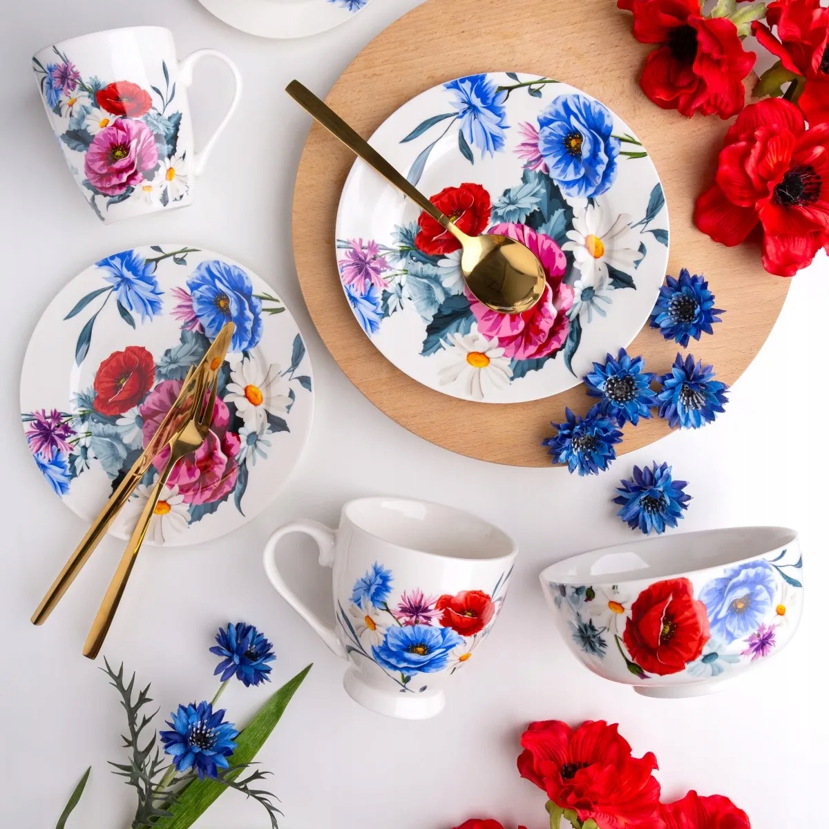 Filiżanka ze spodkiem porcelanowa Altom Design Kwiaty Polskie 250 ml Informacje dodatkowe możliwość mycia w zmywarce